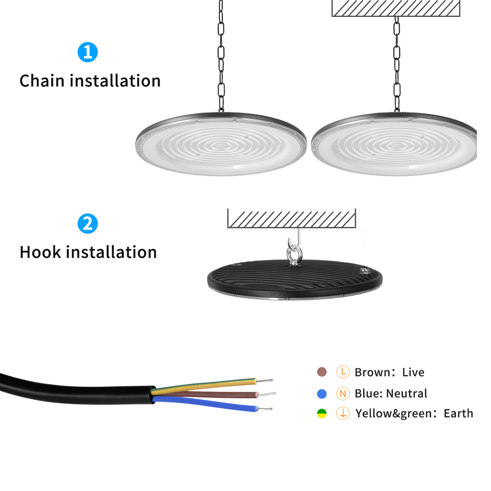10 Pack 300W Led UFO High Bay Light 300 Watts Commercial Factory Warehouse Light