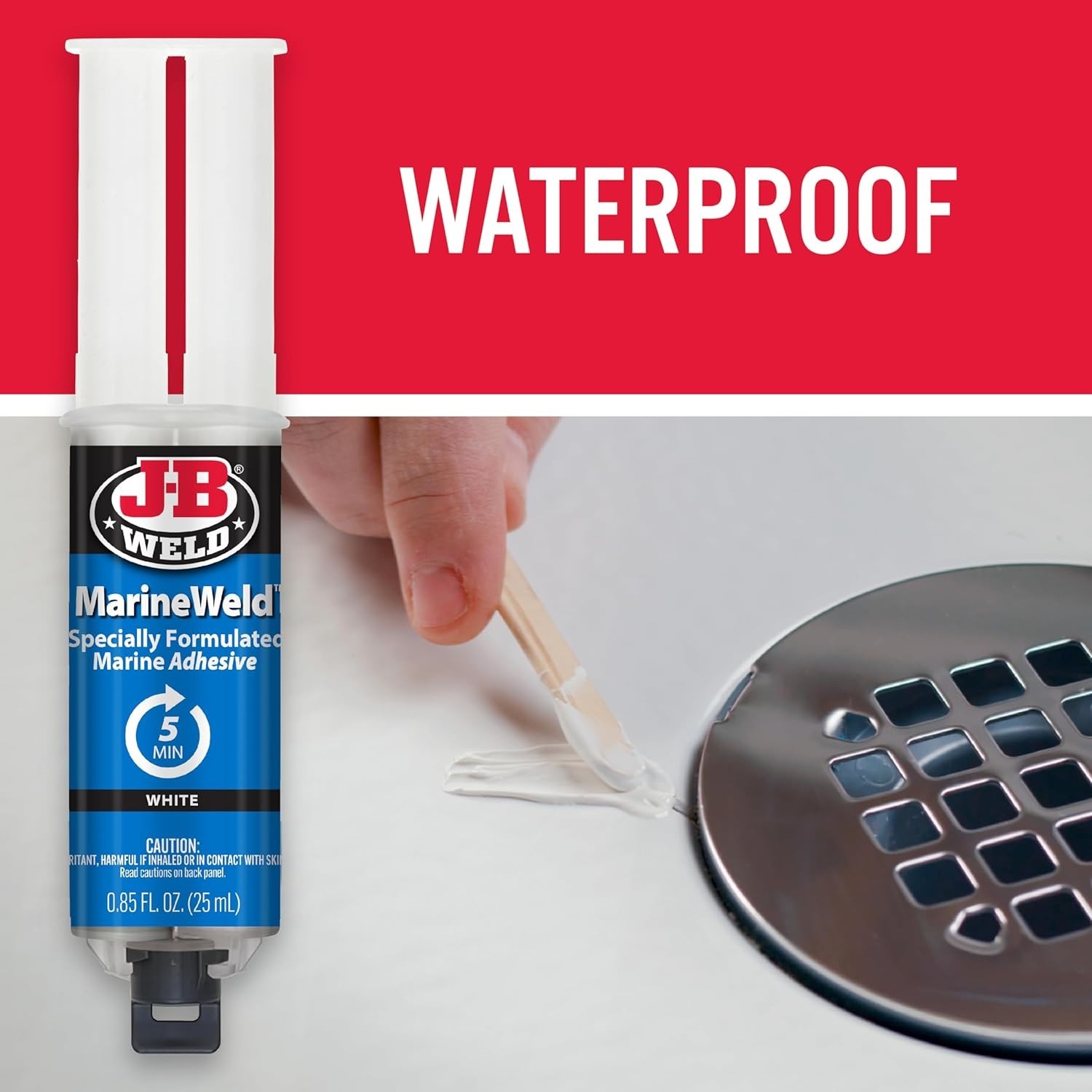 J-B Weld 50172 MarineWeld Syringe Quick-Setting Epoxy Glue – 25 ml.