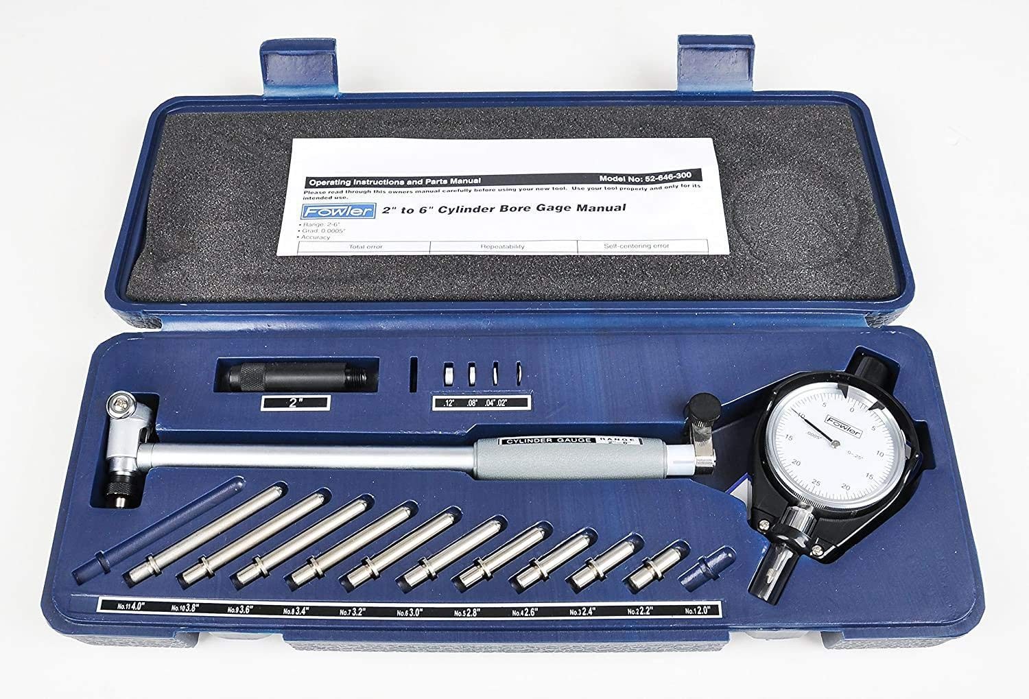 Fowler 52-646-300-0, Cylinder Dial Bore Gage with 2″ to 6″ Measuring Range