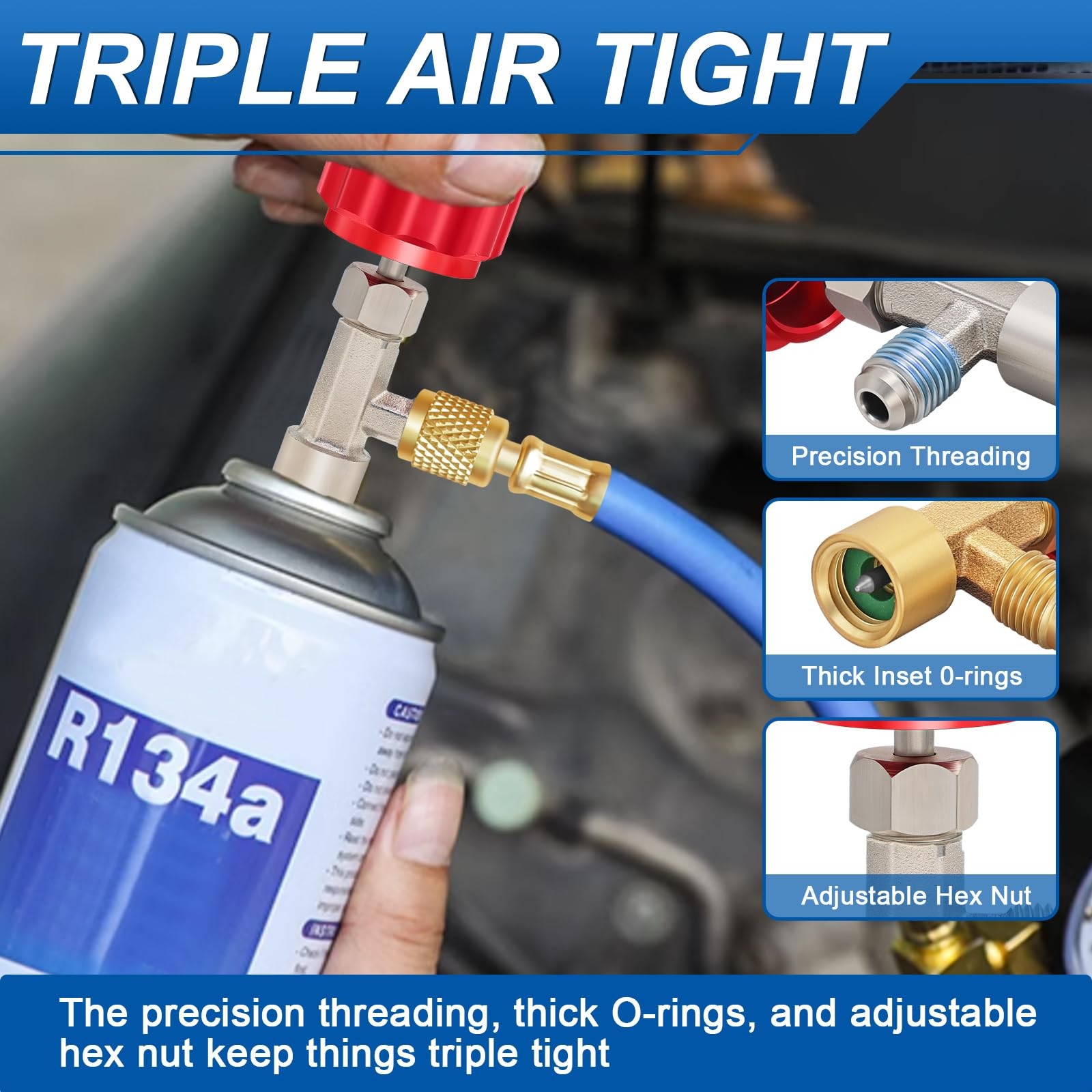 Boltigen R134A Can Tap Kit, Automotive R134A Self Sealing Can Tap, AC Puncture