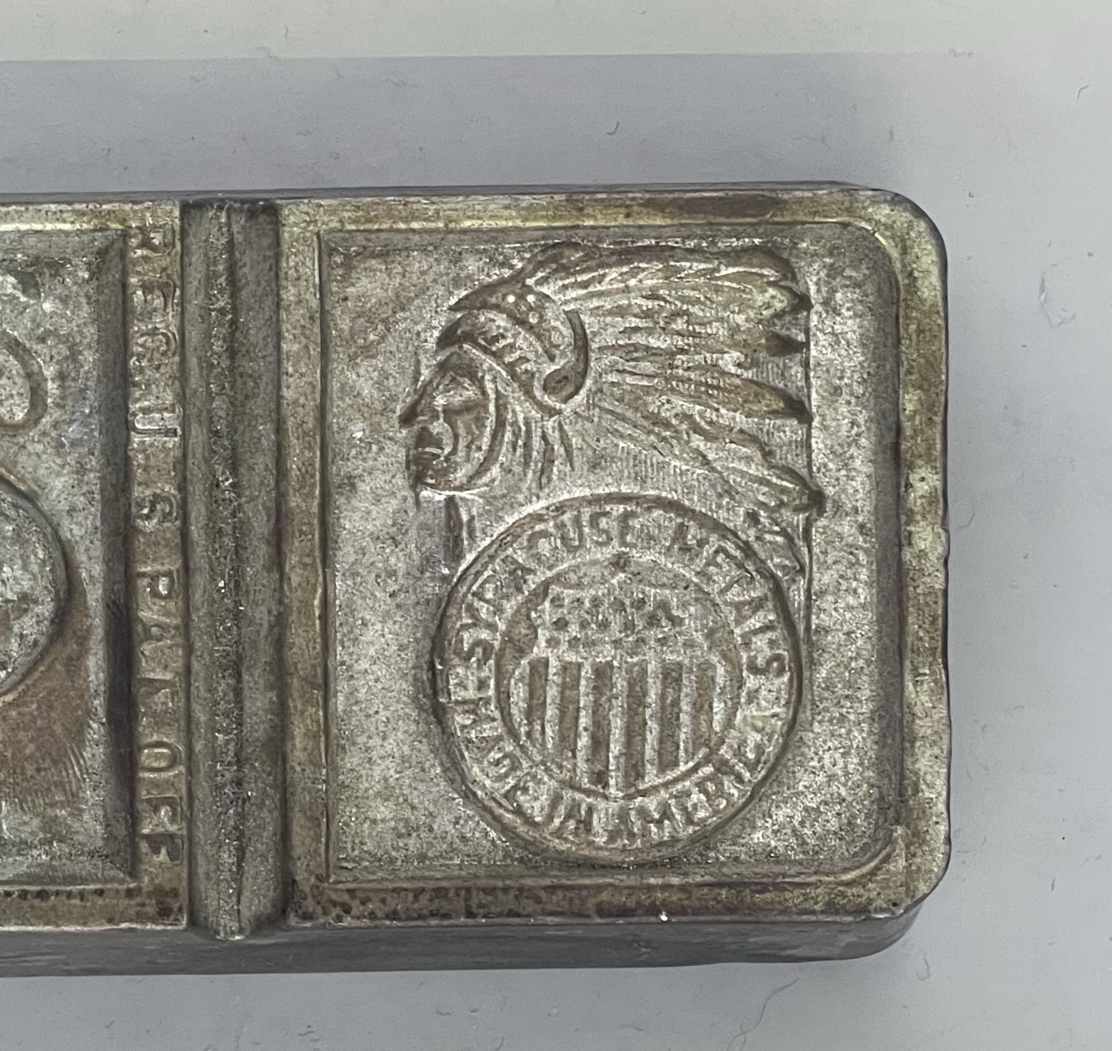United American Metals Babbitt Ingot Marine Diesel Syracuse Metals 4lbs+ Vintage