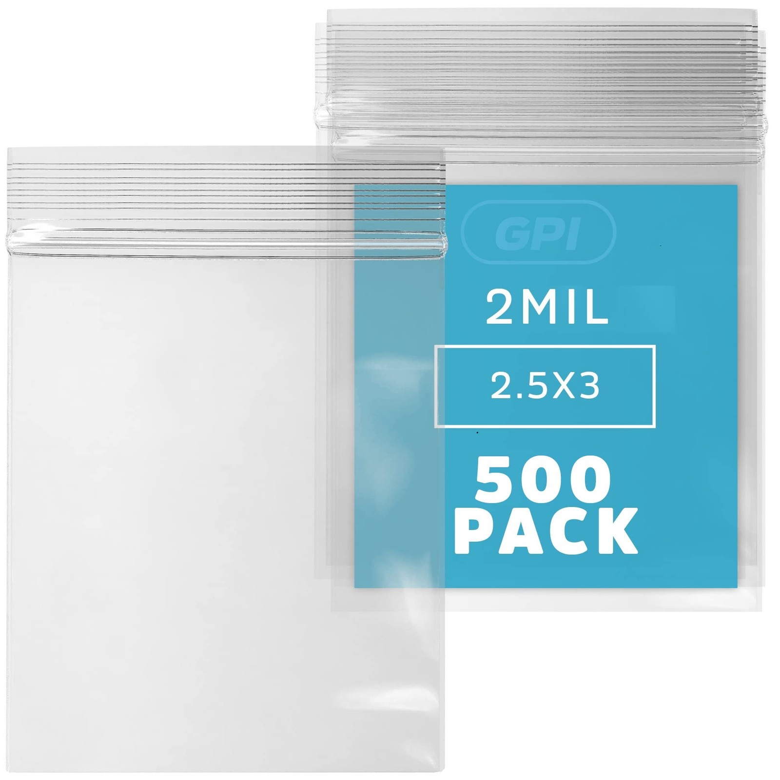– Pack of 500, 2.5″ x 3″ 2 Mil Thick – Clear Plastic Reclosable Zip Bags – Bu…