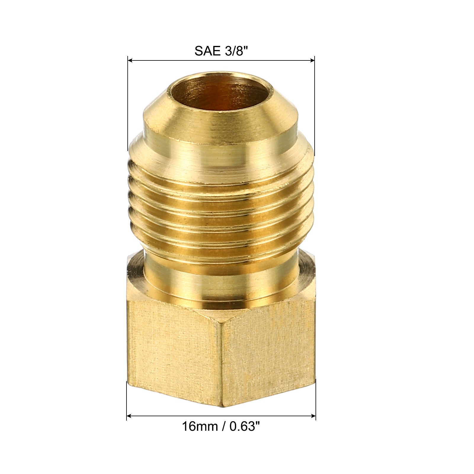 3 Pcs Male 5/8″-18UNF Brass Flared Plug 3/8 SAE Flare Tube 45 Degree Fitting