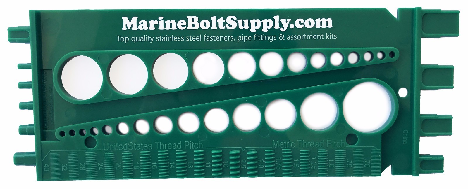 Screw Bolt Nut Thread Measure Gauge Size Checker (Standard & Metric) Color:Green