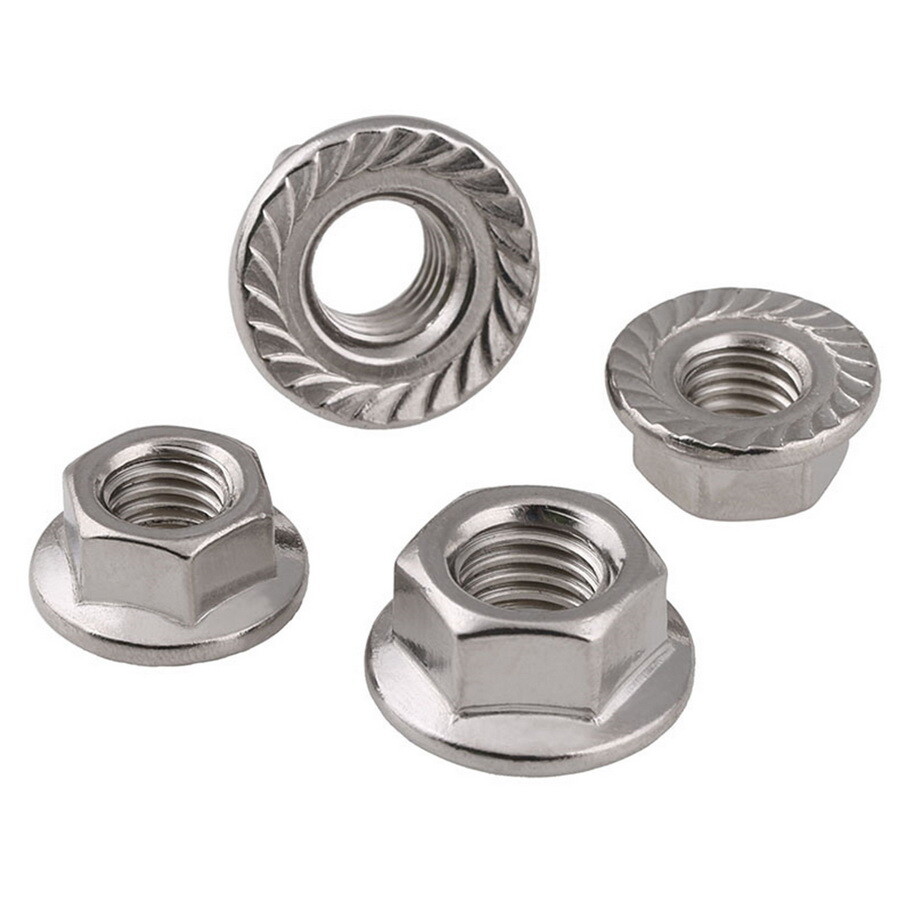 304/316/201 Stainless Steel Serrated Flange Lock Nuts M3 M4 M5 M6 M8 M10 M12-M16