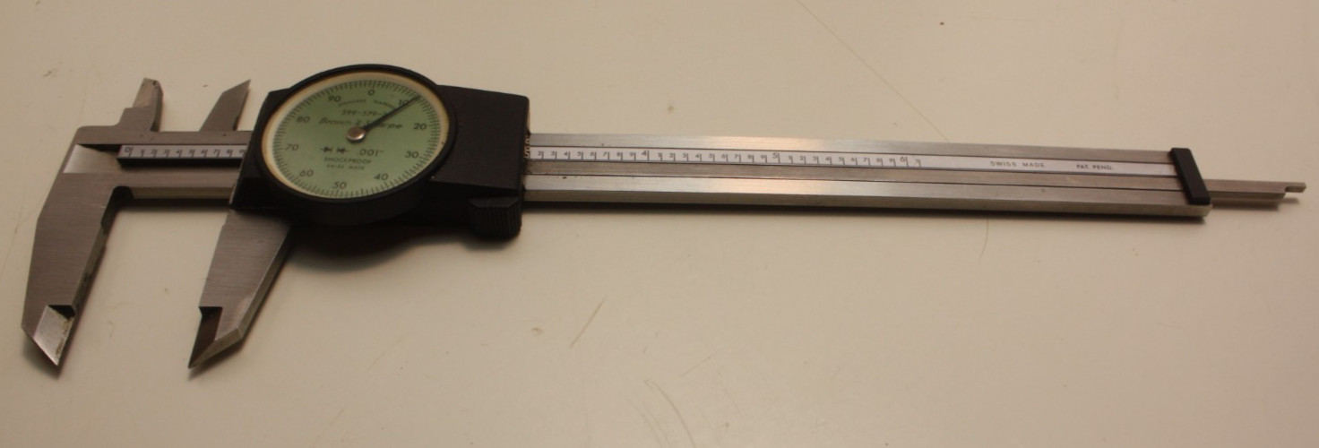 Browne & Sharpe 599-579-2 6″ .001″ Dial Caliper In Box Complete Swiss Made