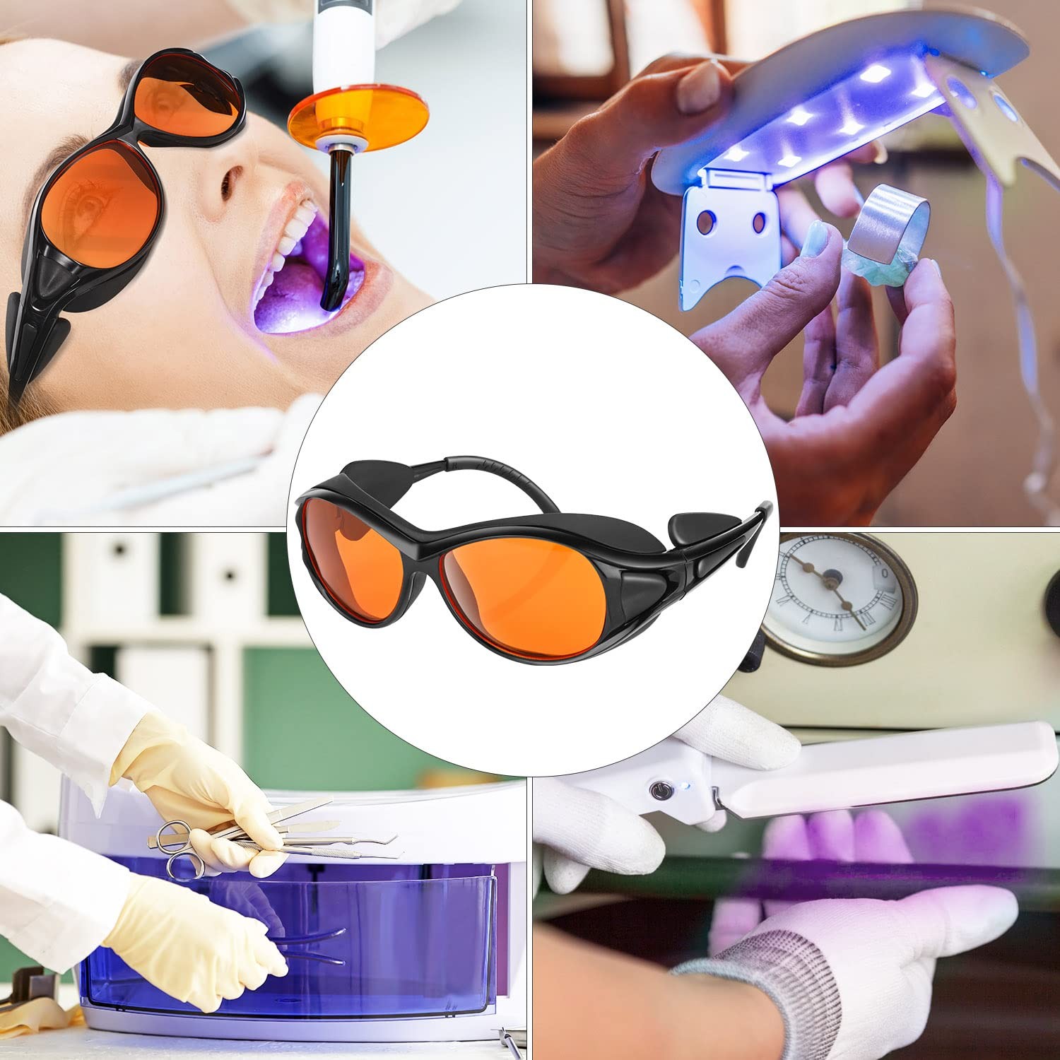 Professional UV Light Safety Glasses for 90nm-490nm One Size, Orange