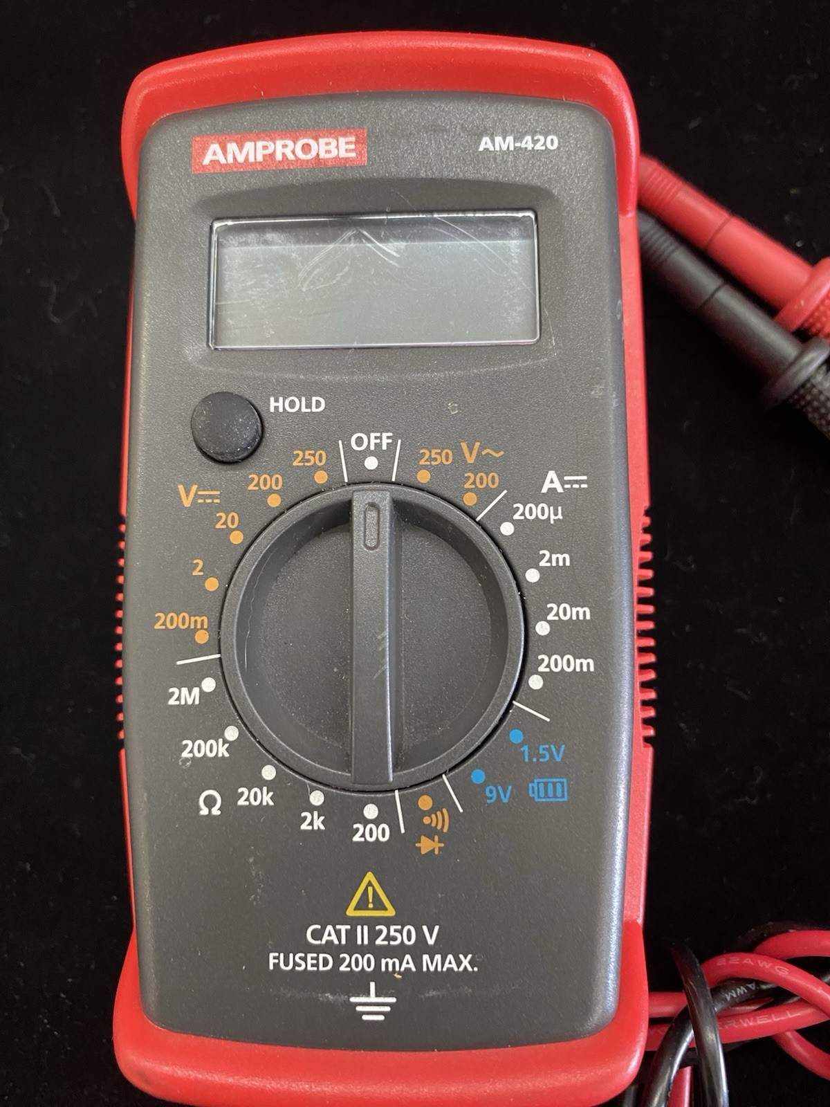 Amprobe AM-420 Digital Multimeter, AC Voltage: 200.0/250 V