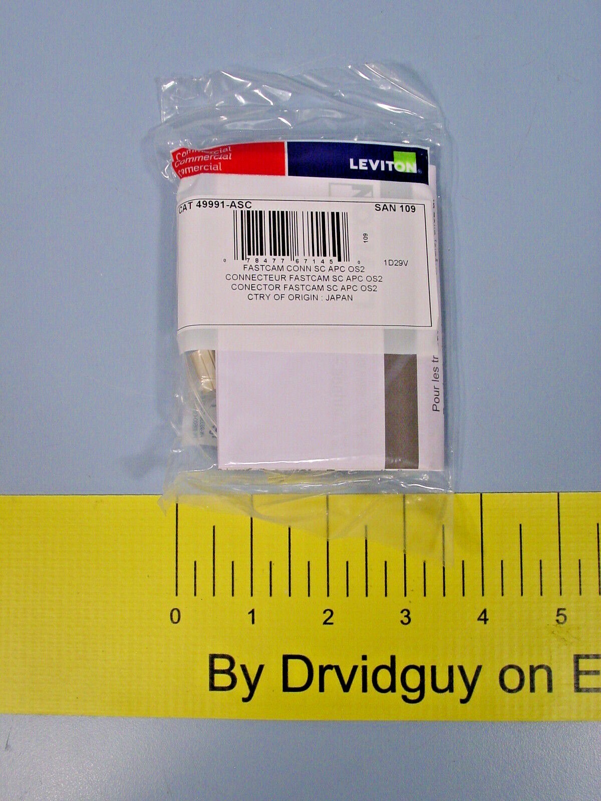 Box of 50 Leviton 49991-ASC FastCAM Pre-Polished Fiber Optic Connector; Green