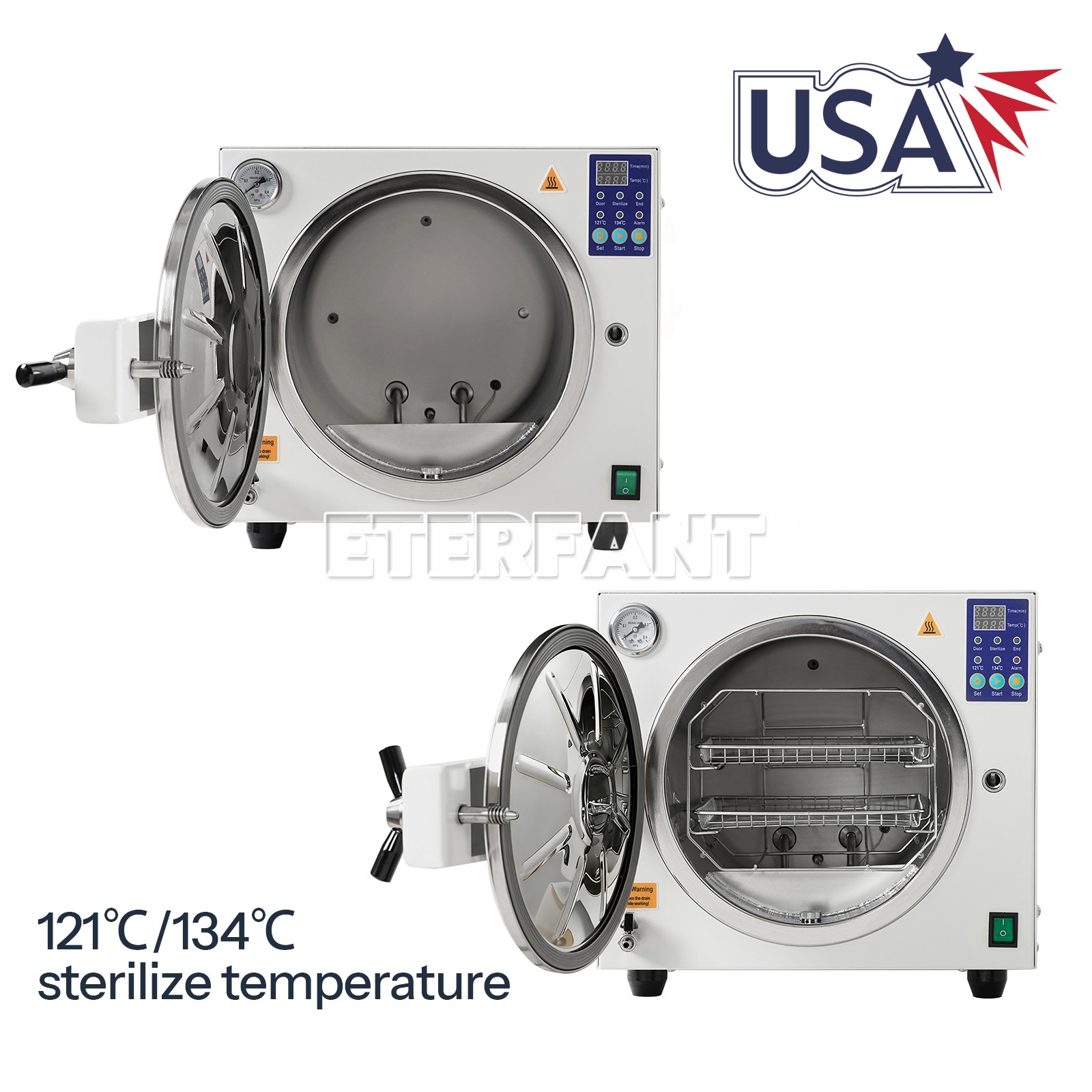 ETERFANT 18L ClassN Dental Medical Autoclave High Temperature Steam Sterilizer