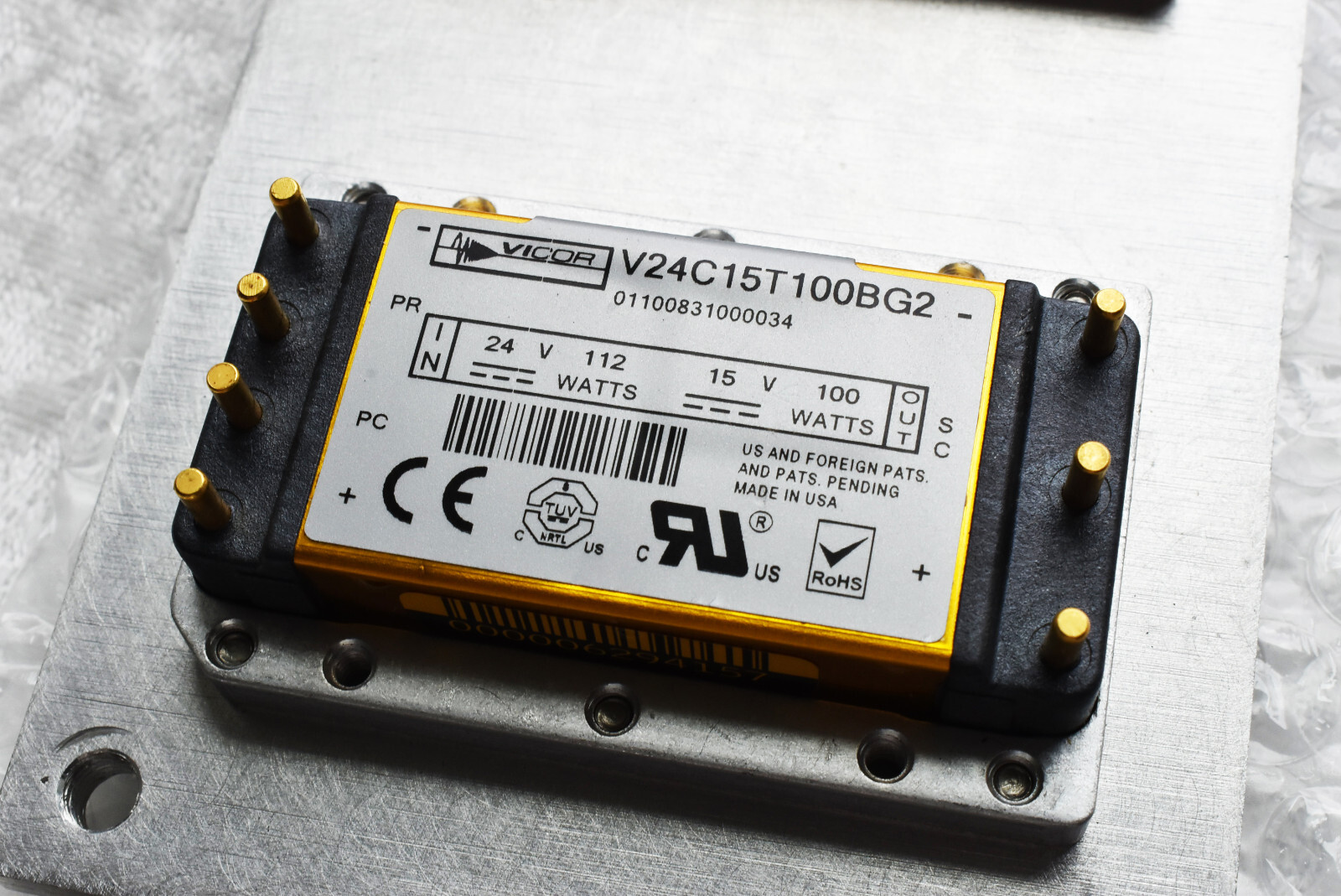 NEW (2) Vicor V24C12T100BL DC/DC Micro Converter Full Brick 24V 112W to 15V 100W