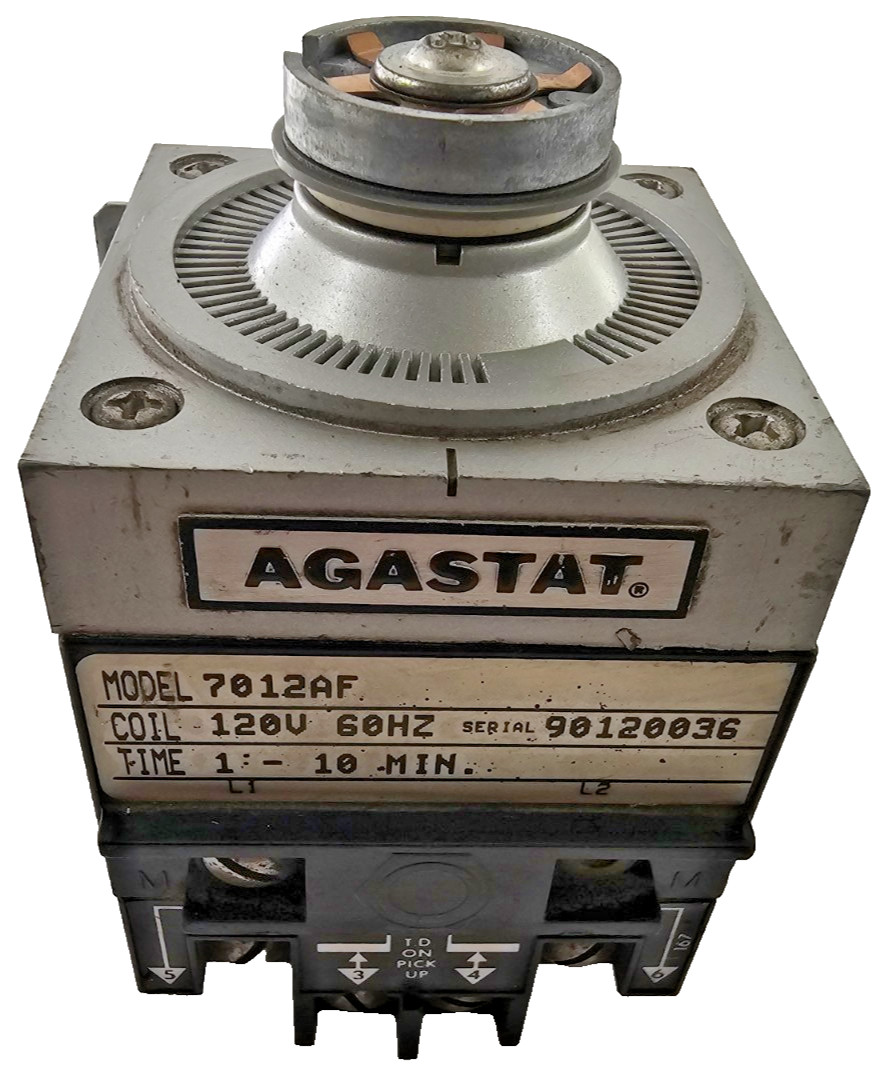 Agastat 7012AF Time Delay Relay 1-10 Minutes 120V 60Hz On Delay NO DIAL/KNOB