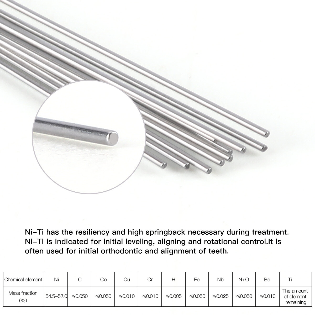 AZDENT Dental Orthodontic Steel/Super Elastic Niti Arch Wires Ovoid/Nature Round