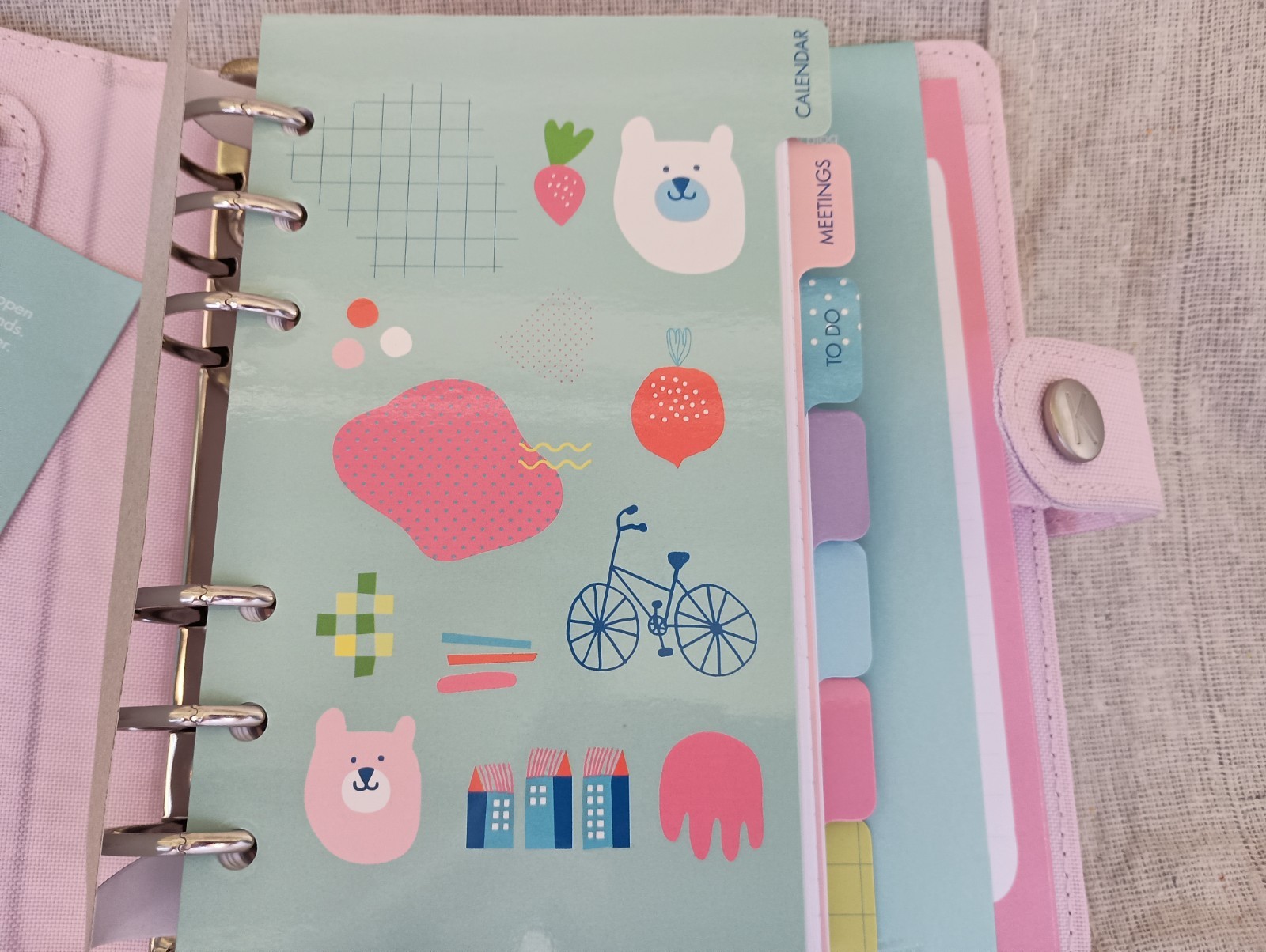 NIB Kikki K Purple Multicolor Spots Canvas Personal Planner Notebook Calendar