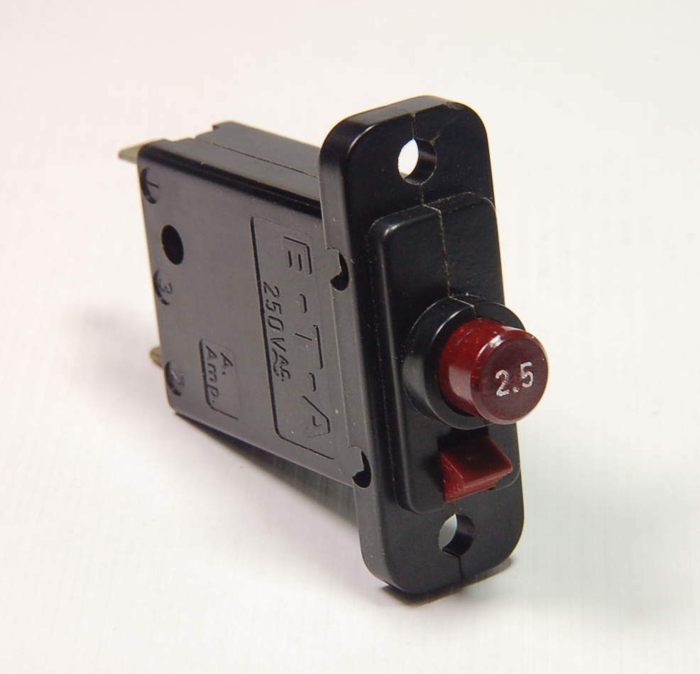 E-T-A (ETA) – 45-000-P-H – 2.5 Amp Circuit Breaker. SP 2.5Amp 250VAC