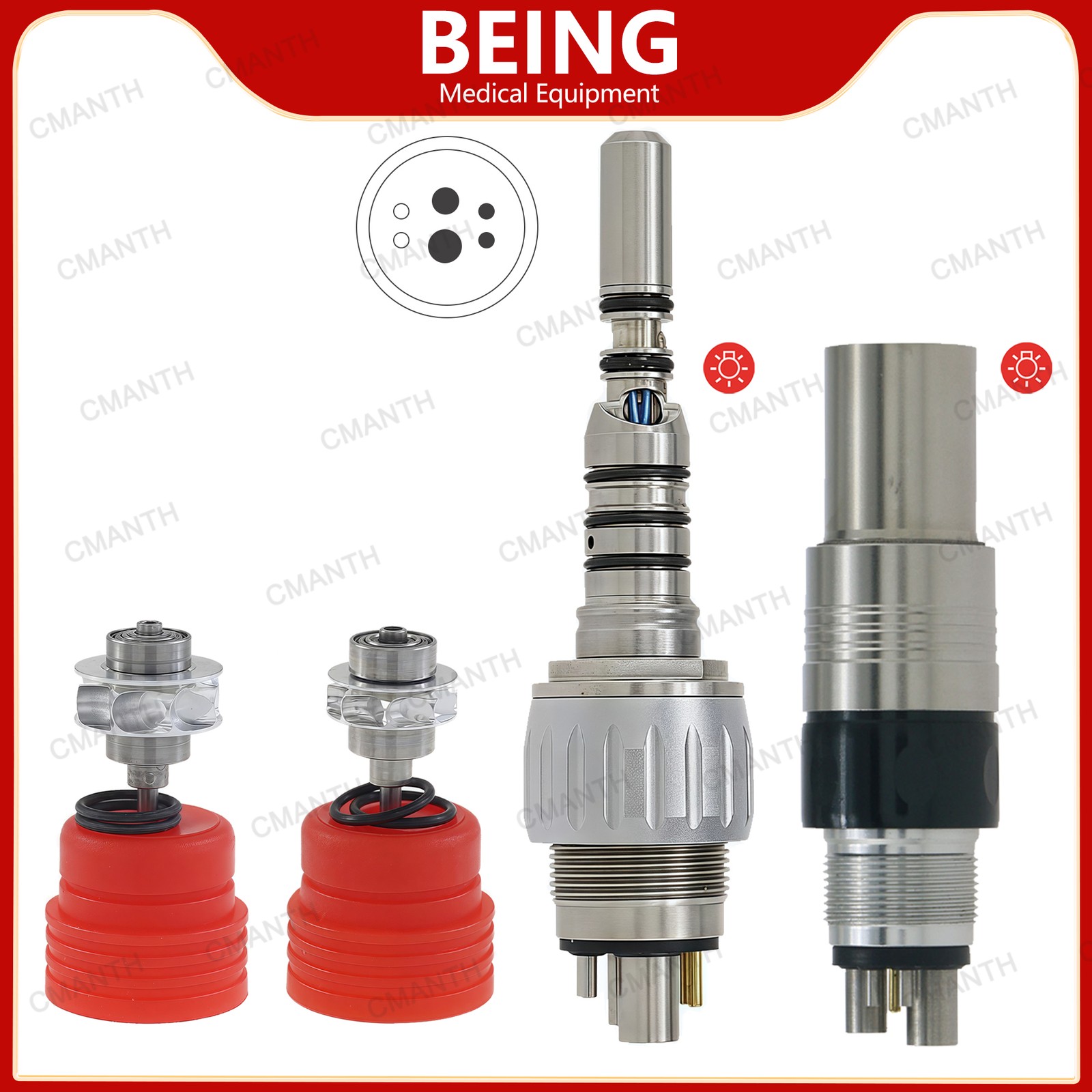 BEING Dental LED Quick Coupling 4/6 Hole Spare Rotor For Hige Speed Handpiece