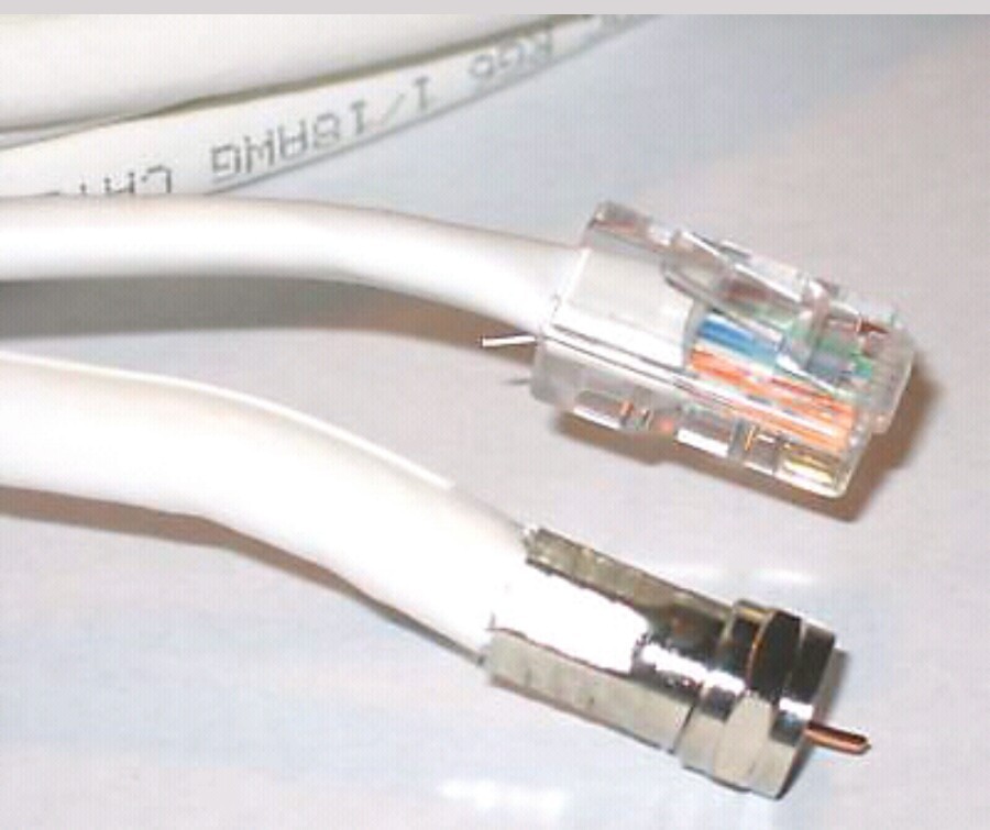 40 FOOT TWIN CABLE CAT5E AND TV COAX Ethernet Network RJ45 twin CABLE NEW