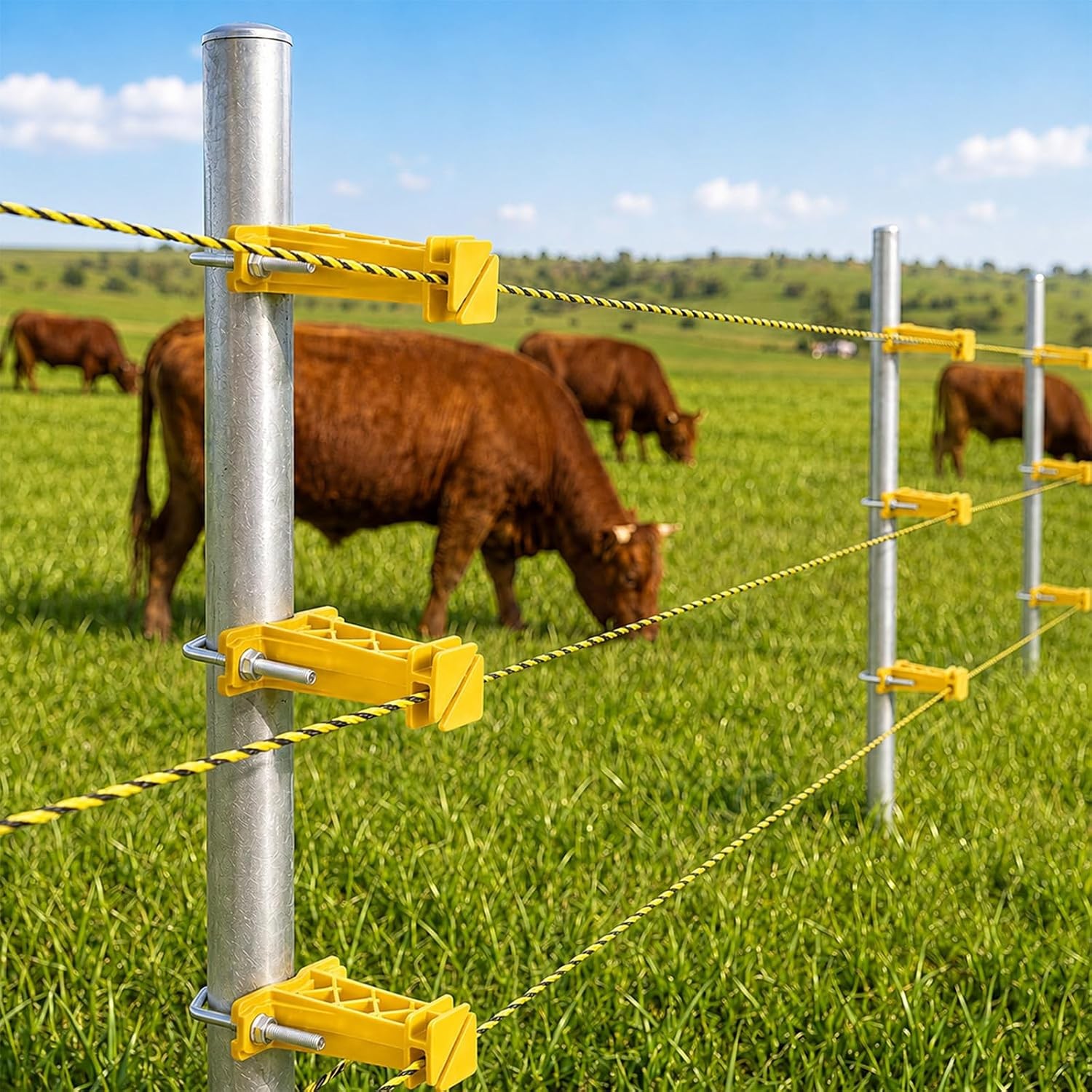24 Pcs Tube Post Insulator, Electric Fence T Post Insulators for Electric Fence