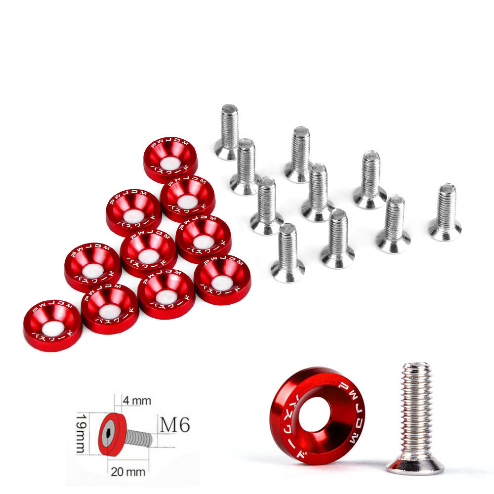 10/20/40/100PC Universal JDM Fender Washers & Bolts Bumper Nut Car Engine Screw