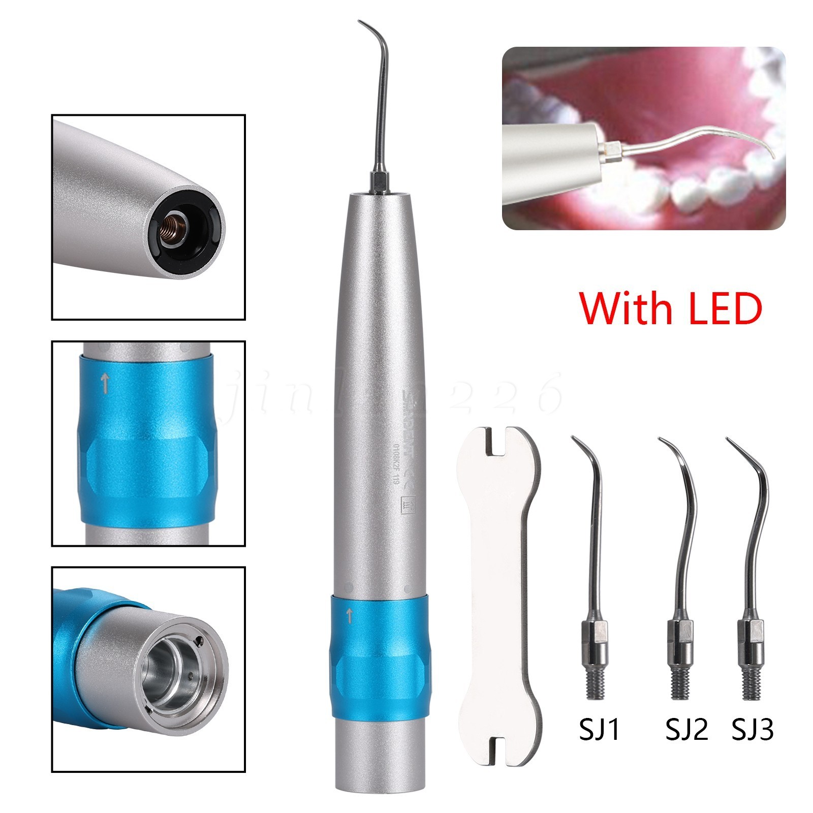 Dental Air Scaler Handpiece Sonic L Fiber Optic LED fit KAVO 4/6Hole Coupling