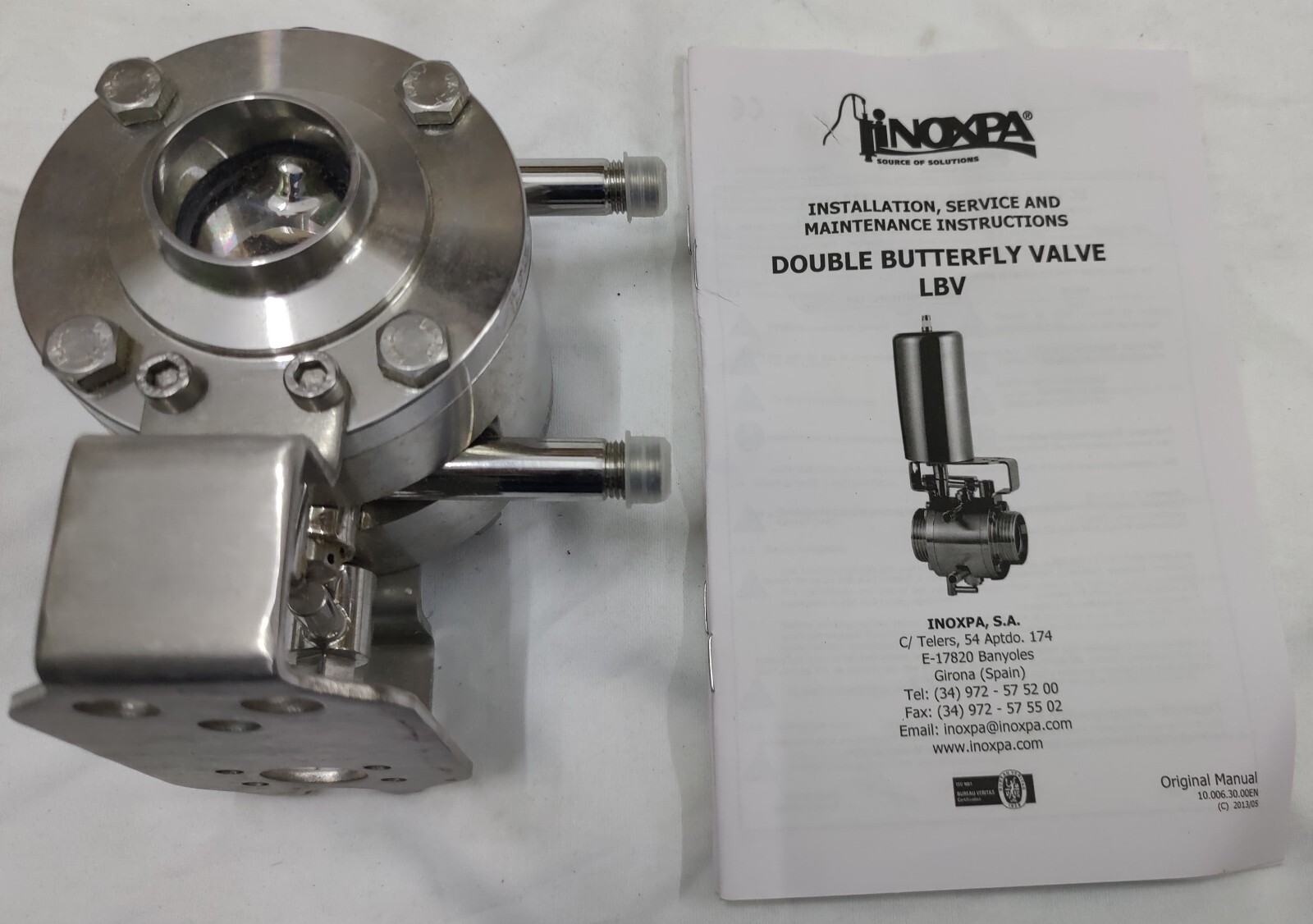 INOXPA V4826-000652038 Butterfly Valve Double with Leakage Detector 316L 1 1/2″