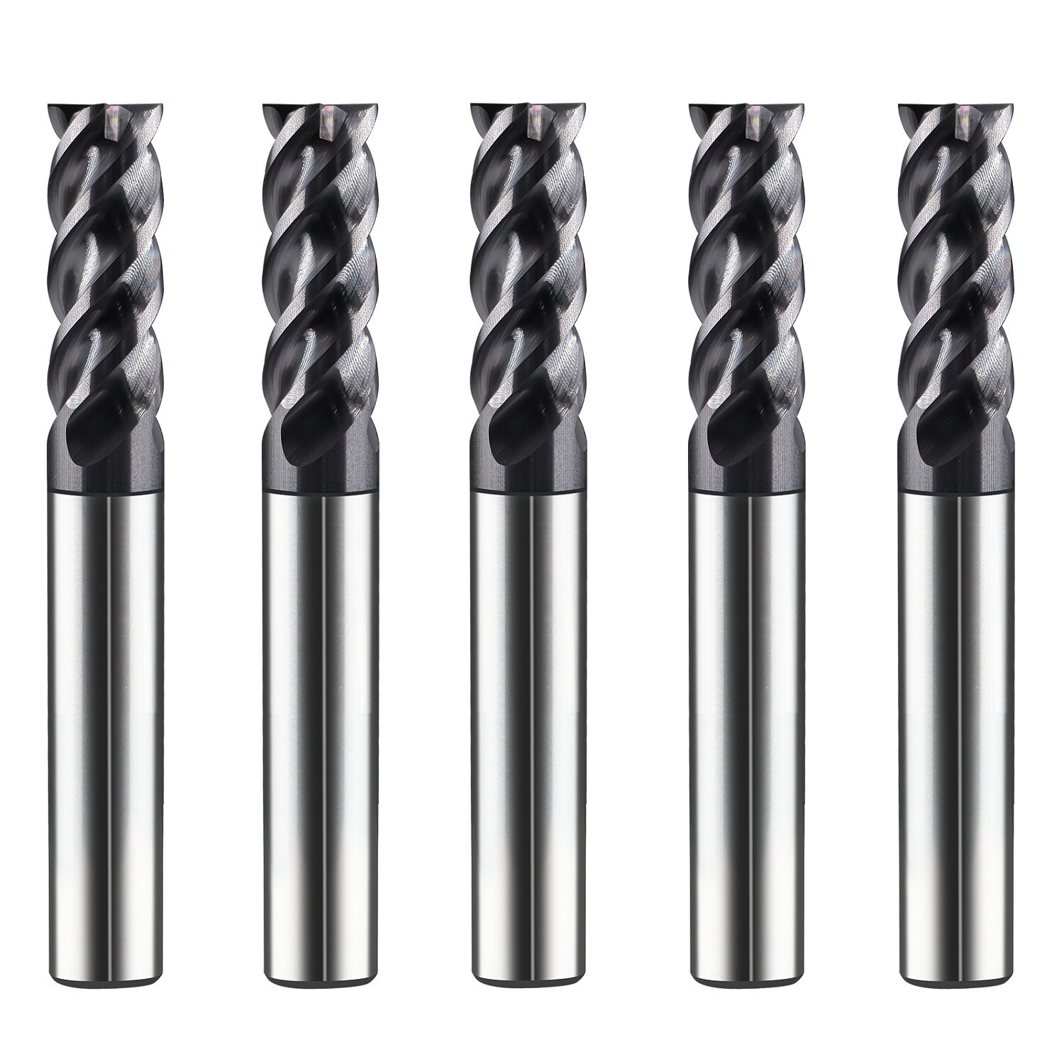 5 PCS 5/16″ 4 Flutes Square 45° Helix Carbide End Mill Bit AlTiCrN Coated HRC 50