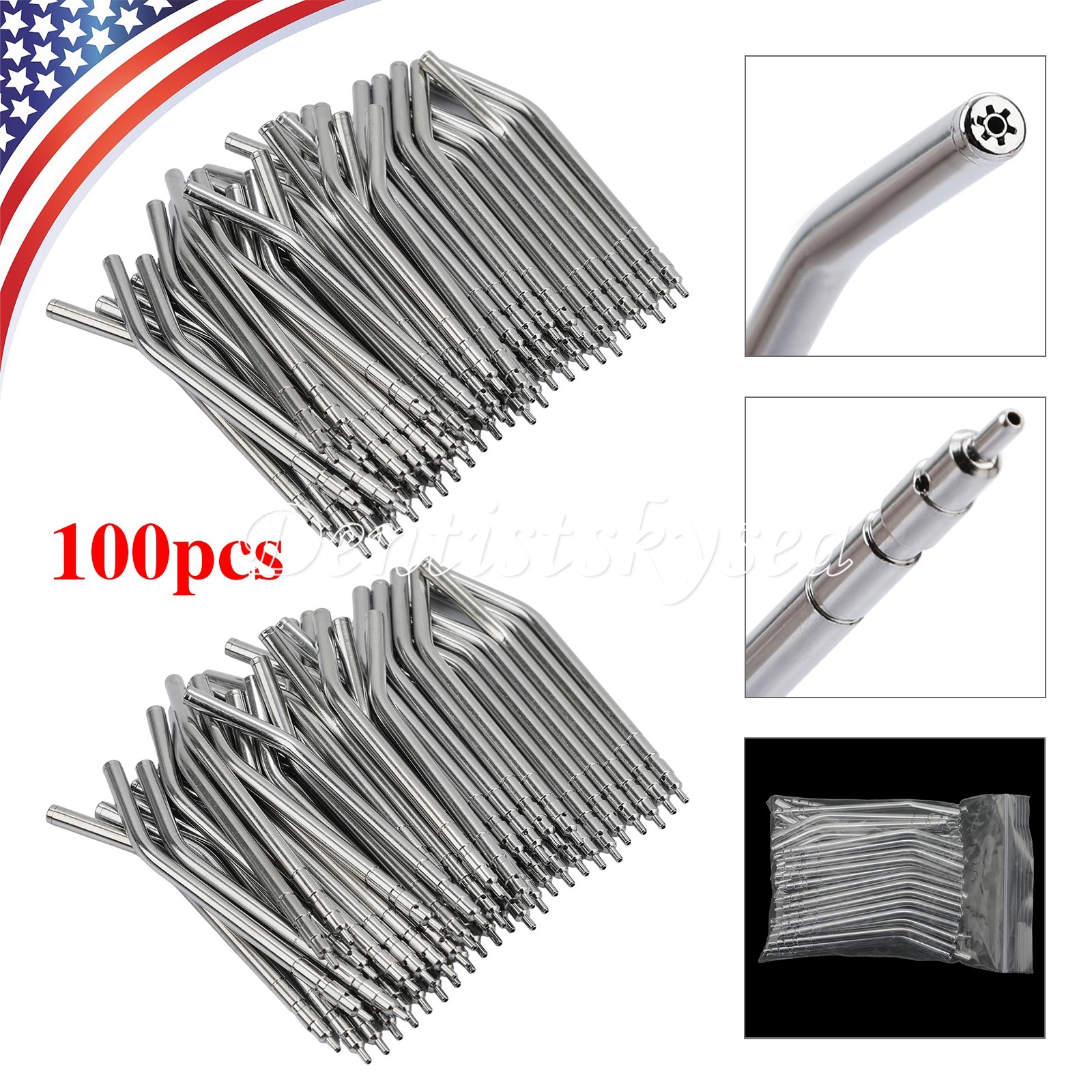 Dental Air Water Spray Triple Syringe Metal Nozzles Tips Tube Autoclavable