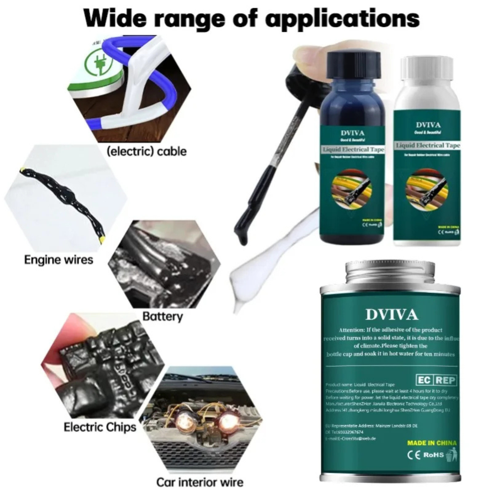 Waterproof Liquid Electrical Tape Insulation Glue Fast Dry Wire Cable Repair Pas