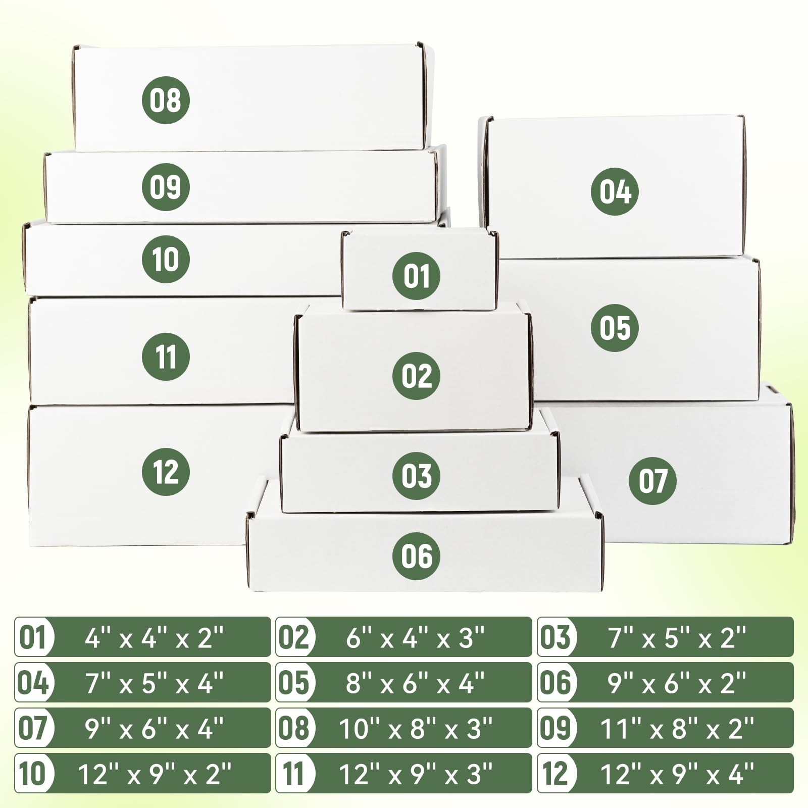 7″x5″x2″ Shipping Boxes Set of 3, White Corrugated Cardboard Box Literature M…