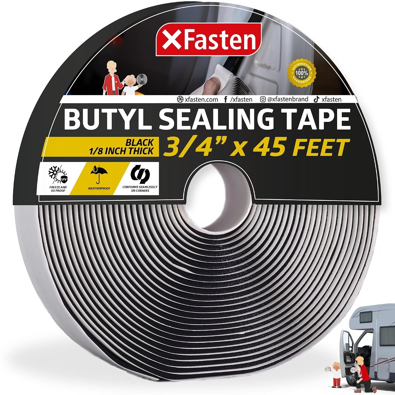 3/4in x 45ft Butyl Tape – Leak Proof RV & Marine Sealant Solution