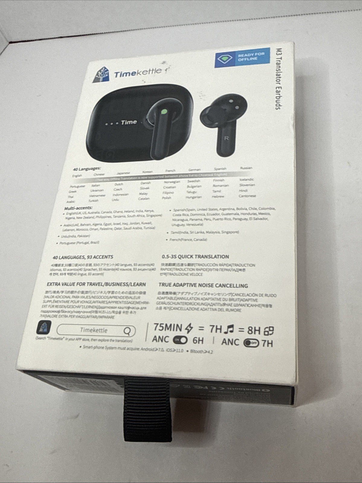 Timekettle M3 Translator Earbuds, Two-Way Device with App, 40 Languages Black