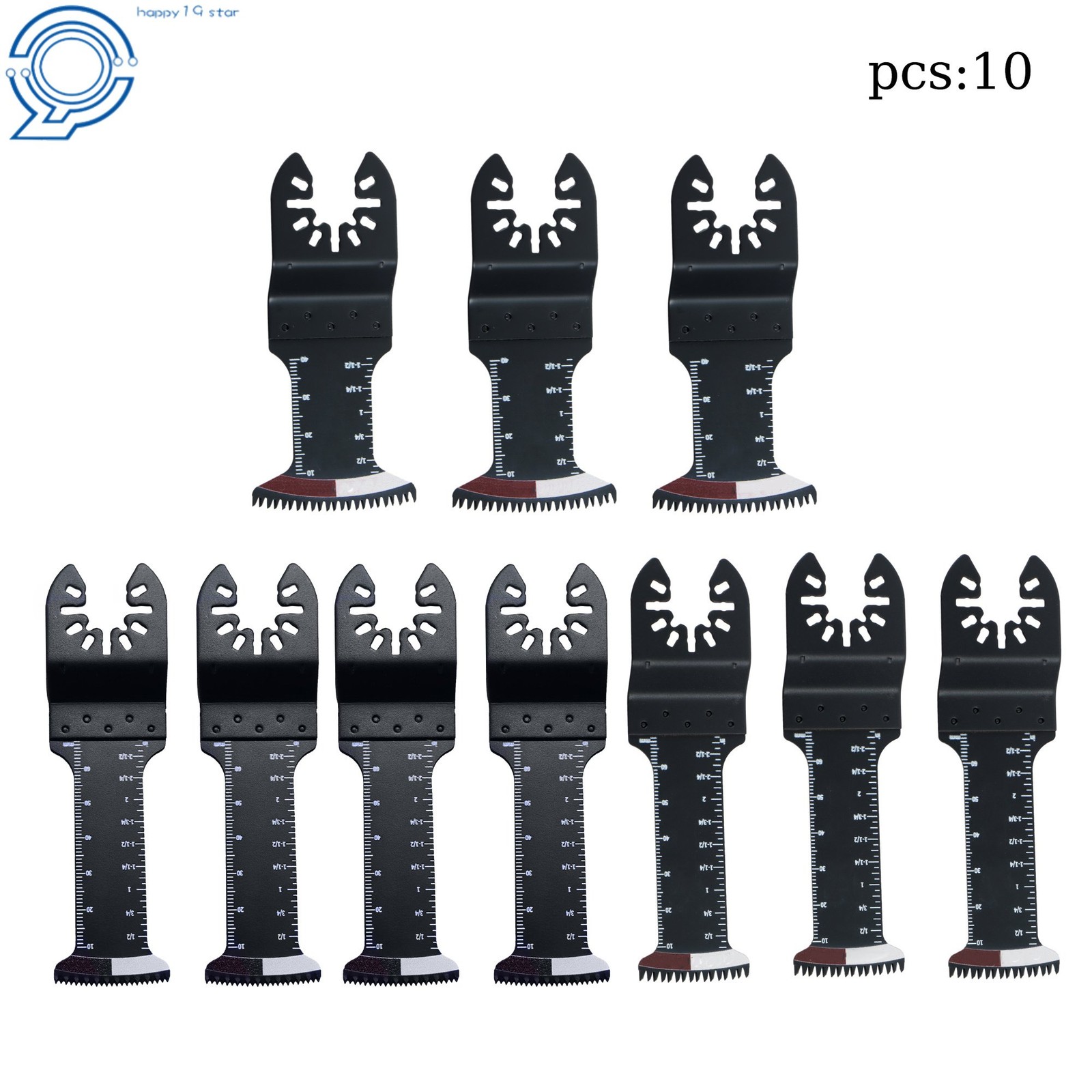EXTENDED 10PIECES JAPANESE TOOTH OSCILLATING BLADES MULTI TOOL BLADES KIT