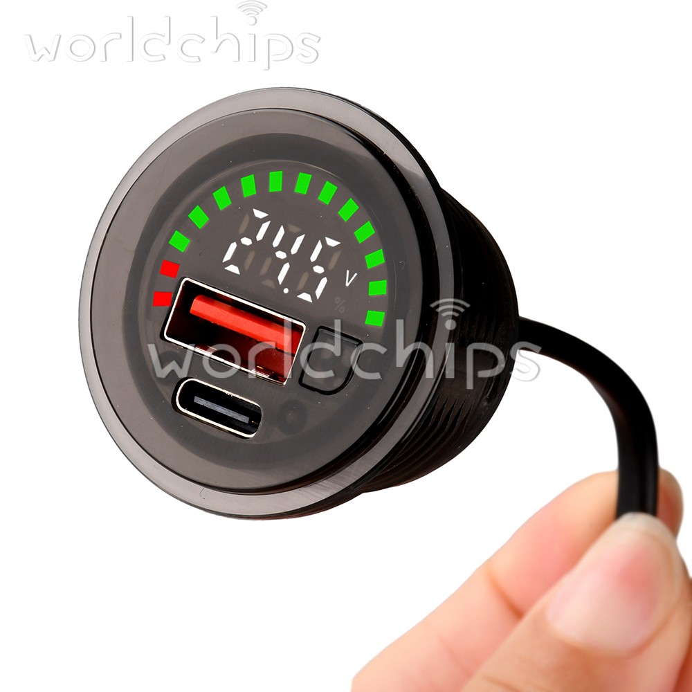 DC 7-30V Waterproof Digital Voltage Battery Capacity Level Indicator Voltmeter