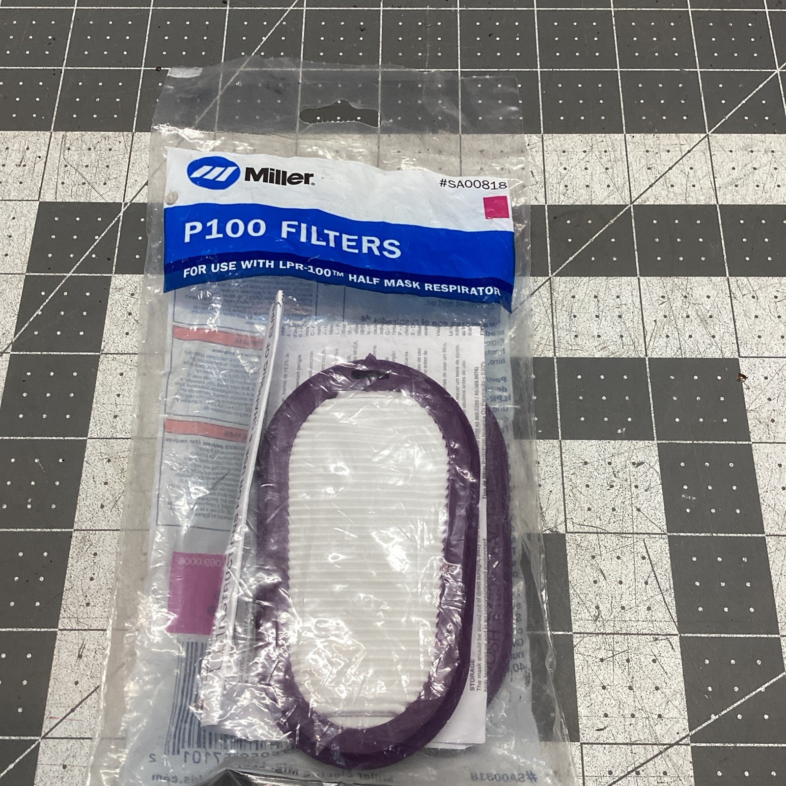 Miller SA00818 Replacement Cartridge P100 Filter Miller Welding Respirator 2 PKG