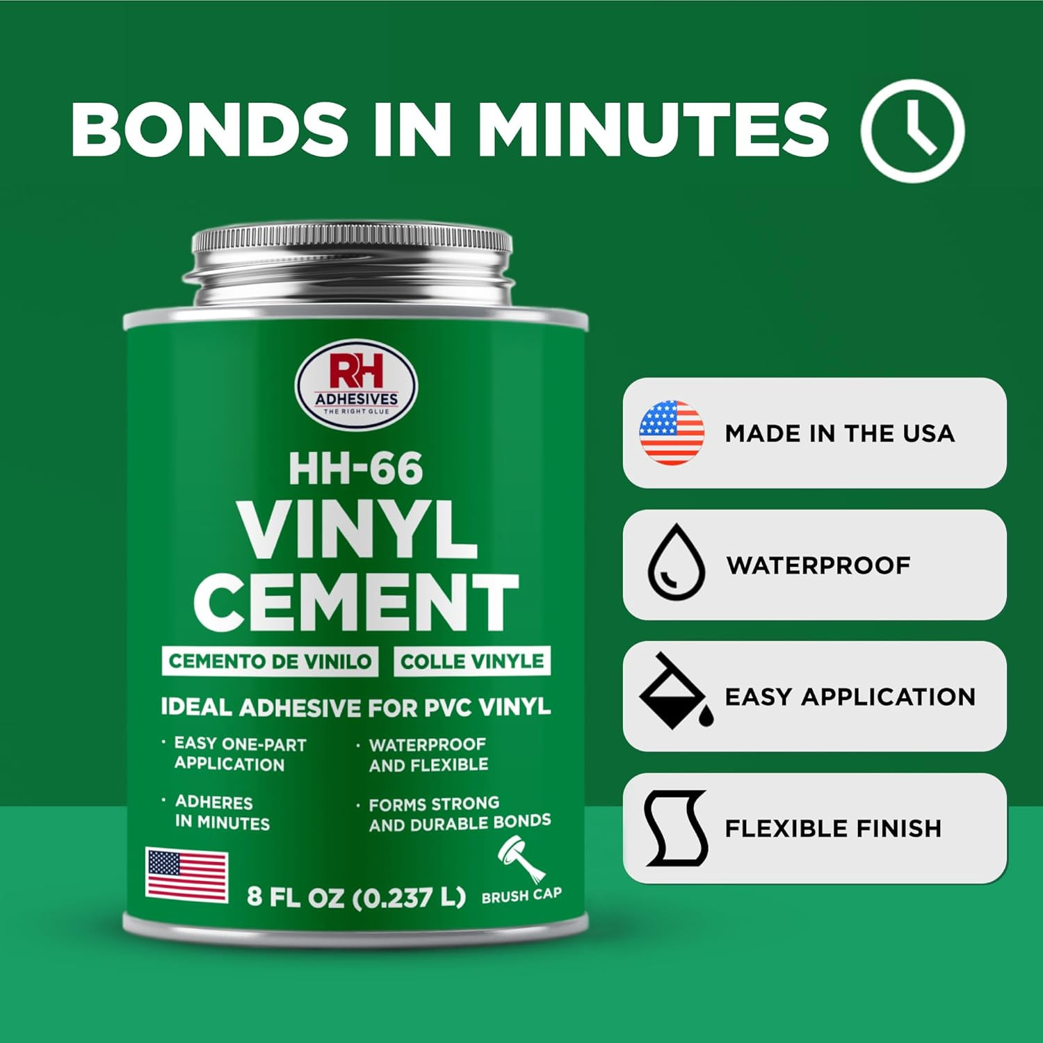 HH-66 Vinyl Cement 8 Oz – Vinyl Adhesive, Cement Glue, Industrial Contact Cement