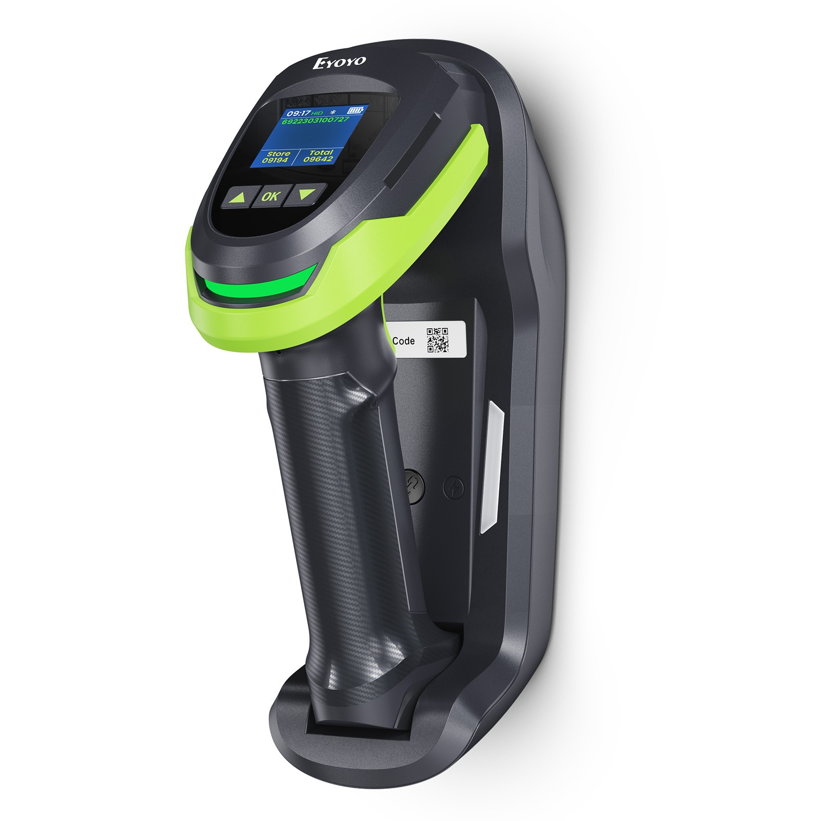 Eyoyo 1.44″ LCD Barcode Scanner Wireless with Screen 1D 2D QR Bluetooth Scanner