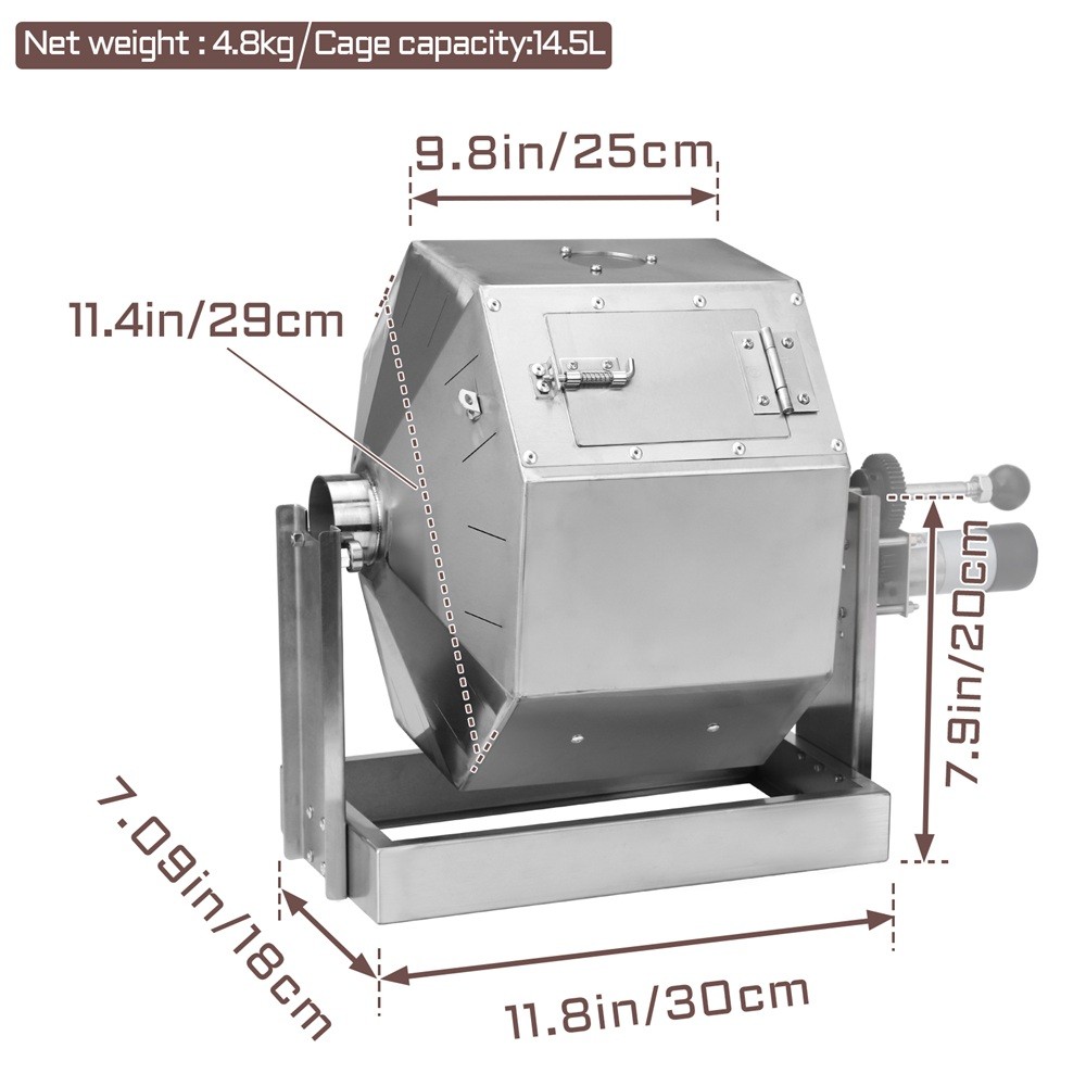 14.5L Electric Coffee Beans Roasting Baking Machine Burner Drum Type 220V/110V