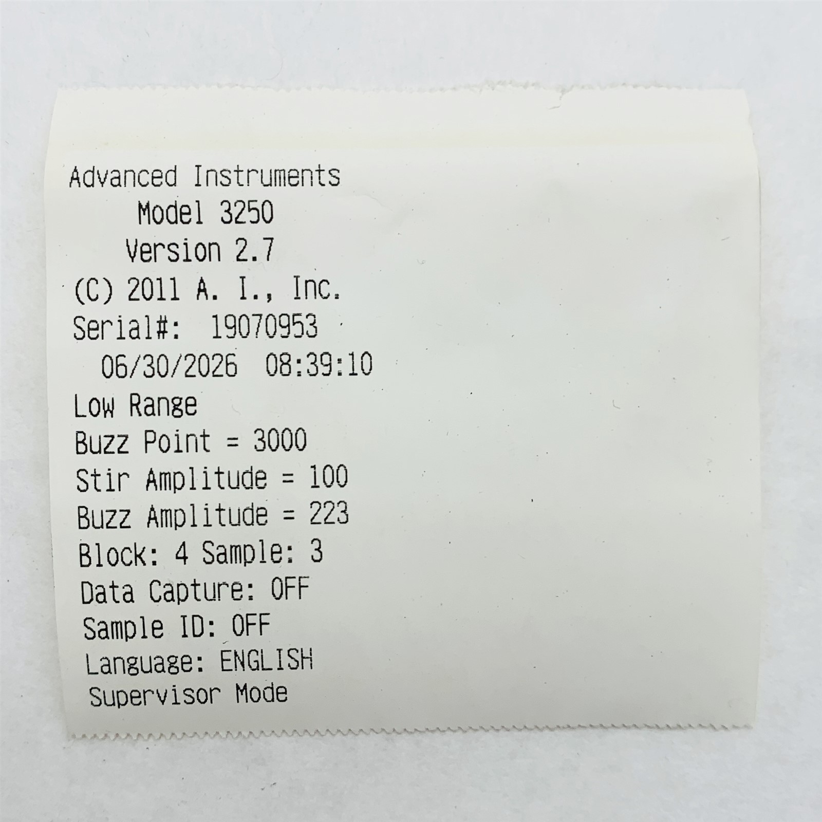 Advanced Instruments Model 3250 Laboratory Single Sample Osmometer (No Key)