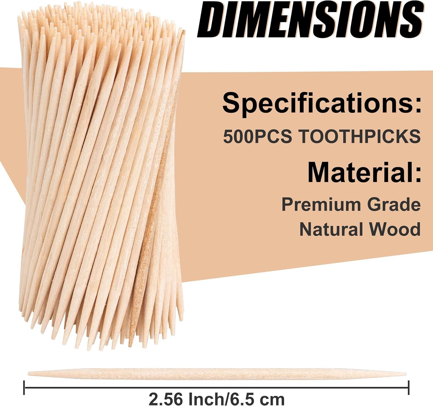 500 Count Toothpicks – Wooden Premium Tooth Picks for…