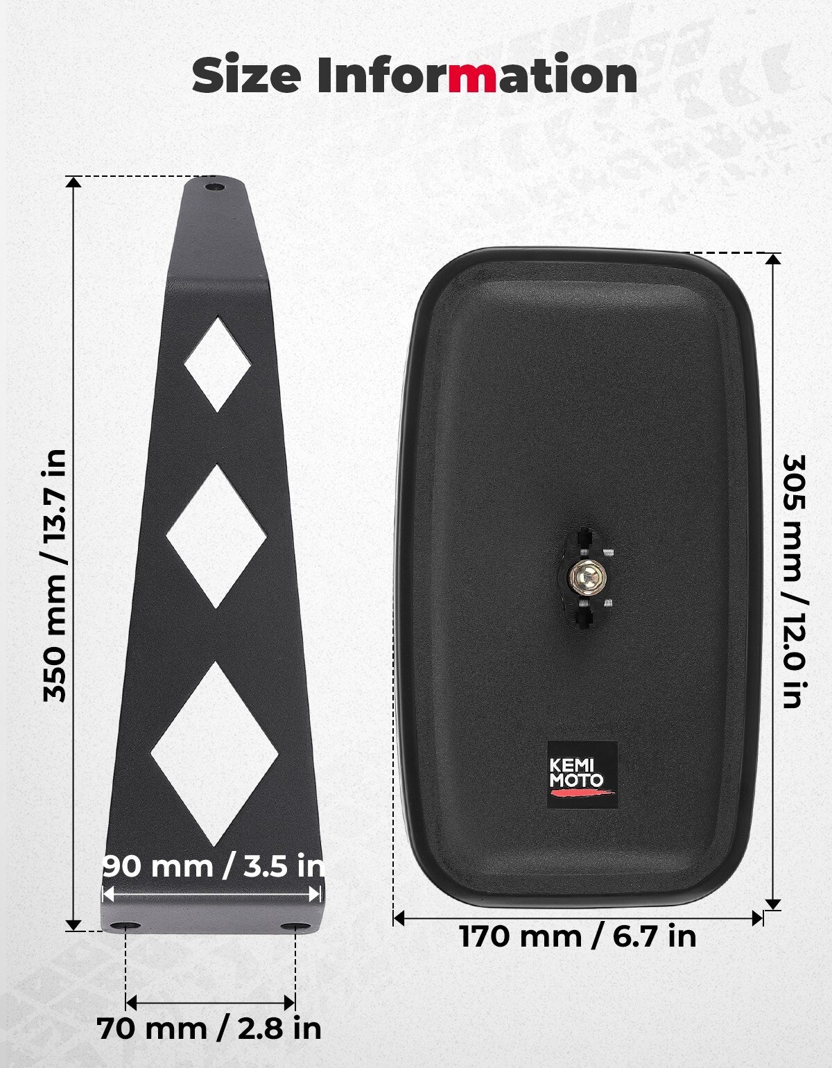 KEMIMOTO Tractors Left& Right Value Mirrors Kit for John Deere 5000/ 6000 Series
