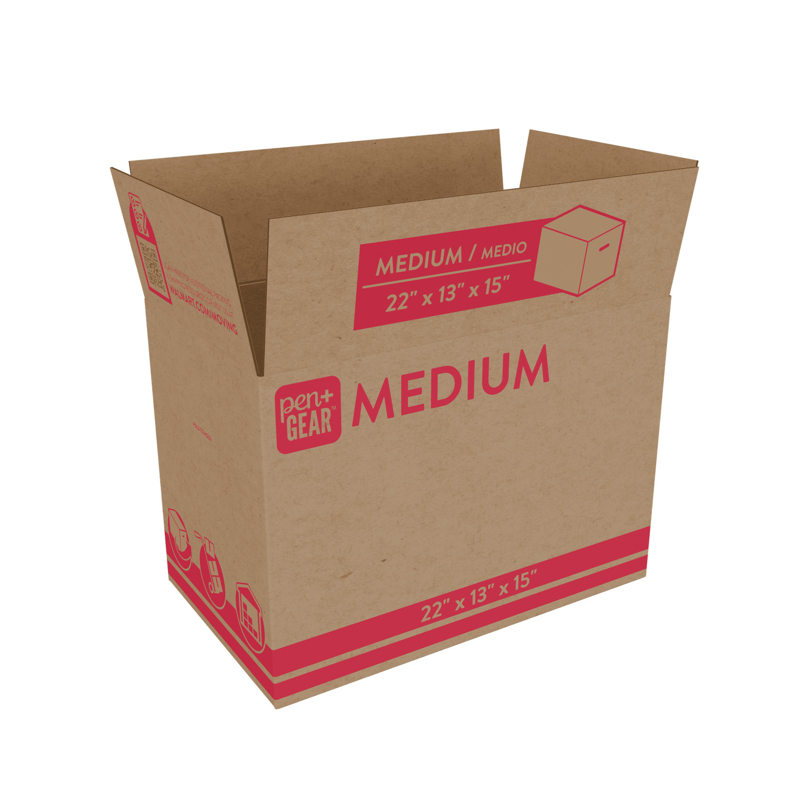 (10 pack) Medium Moving Boxes, 22 in. L x 13 in. W x 15 in. H, Kraft