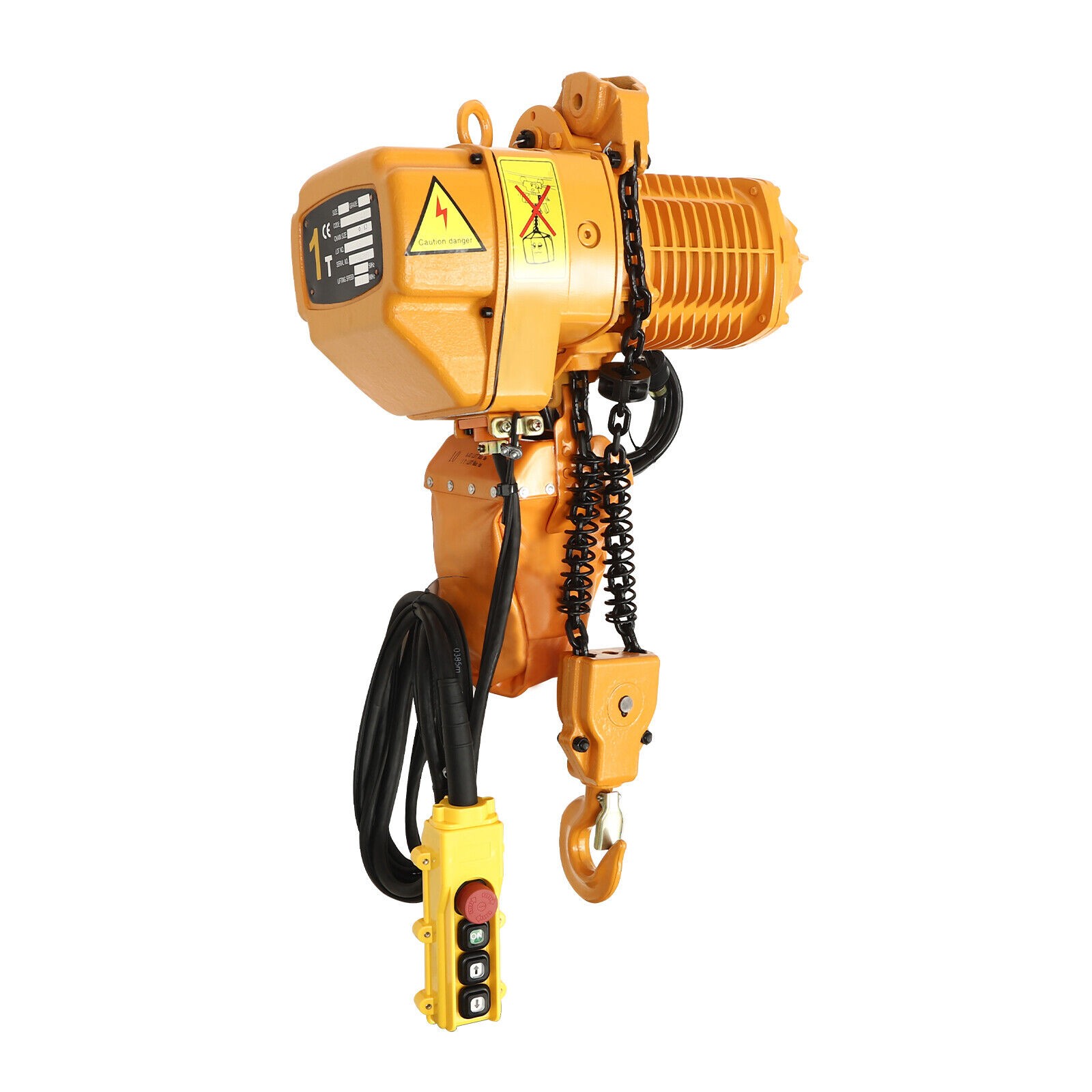 Single Phase Hoist Electric Chain Hoist Crane 10FT Chain 1.6KW 1 Ton/2204 lbs