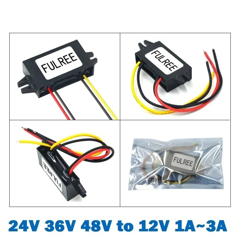 DC-DC Step Down Converter 48V 36V 24V to 12V 1A 2A 3A Buck Power Supply Module