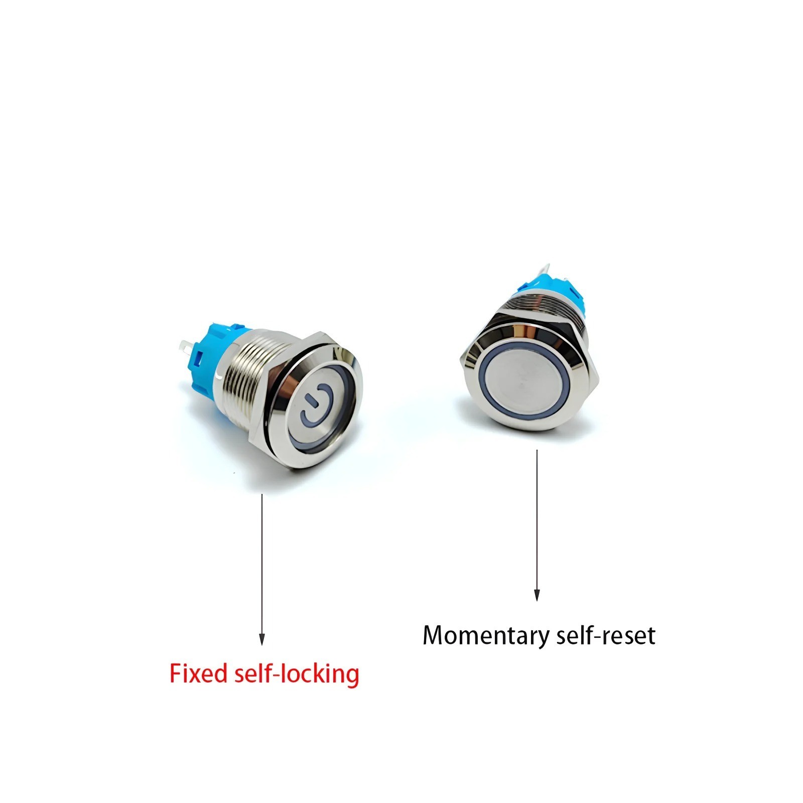 19mm 12V Momentary Push Button Switch Waterproof Led Light IP67 Stainless Steel