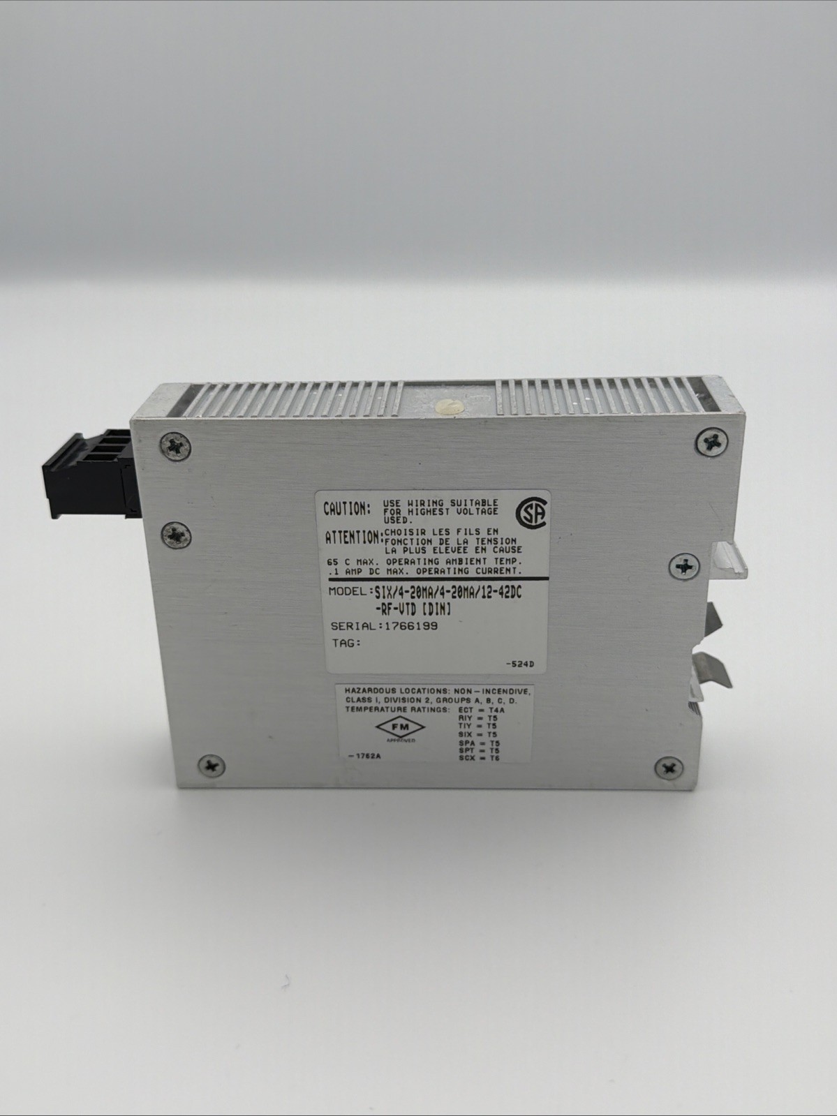 MOORE INDUSTRIES SIX/4-20MA/4-20MA/12-42DC-RF-VTD DIN SIGNAL ISOLATOR