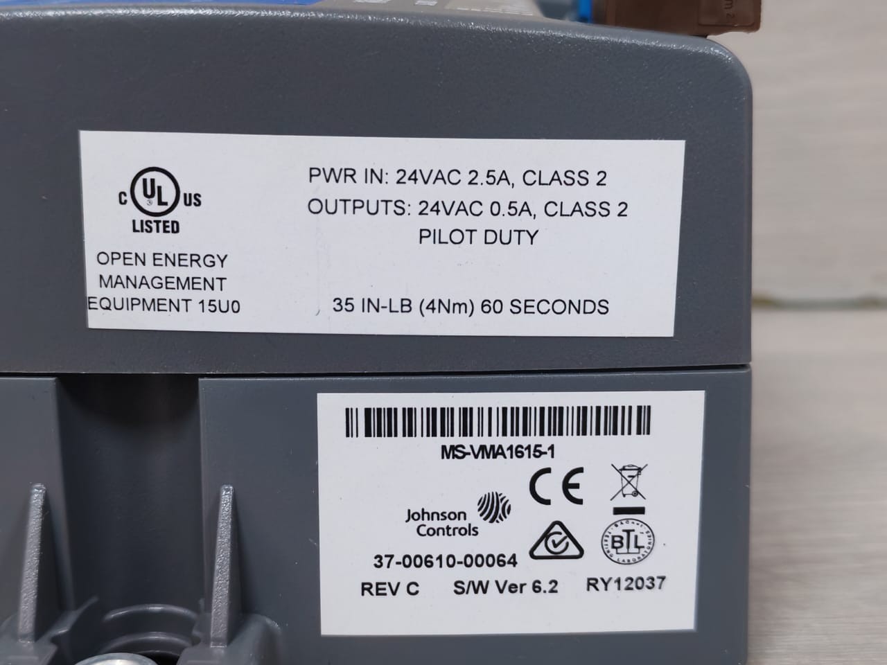 Johnson Controls MS-VMA1615-1 Vav Controller 3 Univ Inputs,2 Binary Outputs