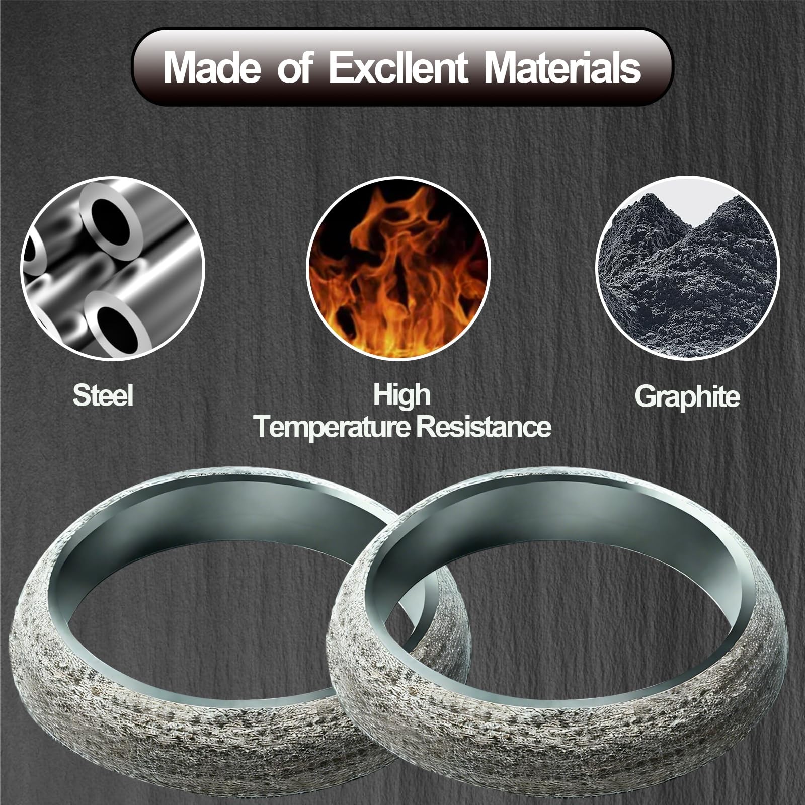 3DSKY exhaust gasket ID 1.9in/48mm 2Pcs