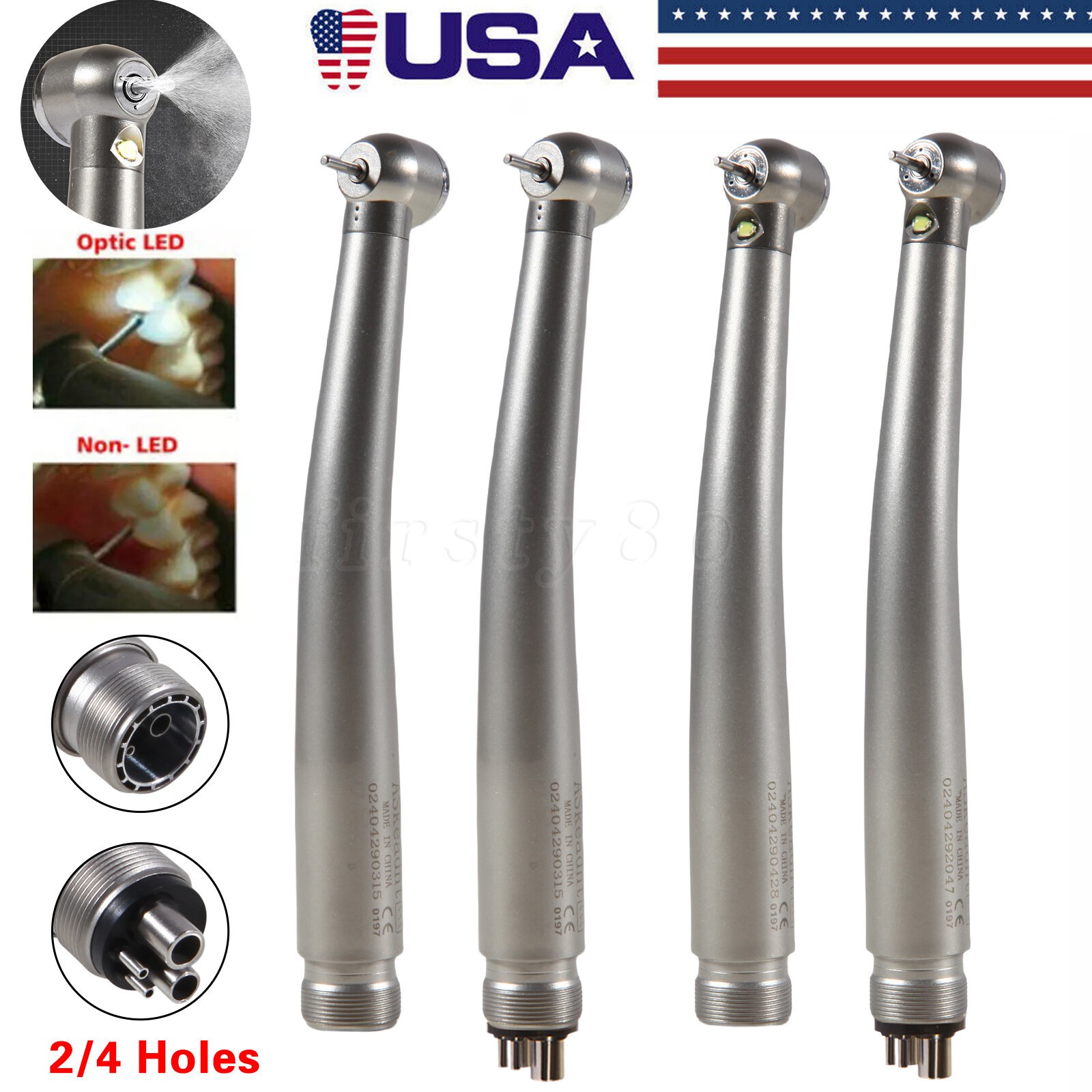 NSK Style Dental Fiber Optic LED E-generator / High Speed Handpiece 2HOLE/4HOLE