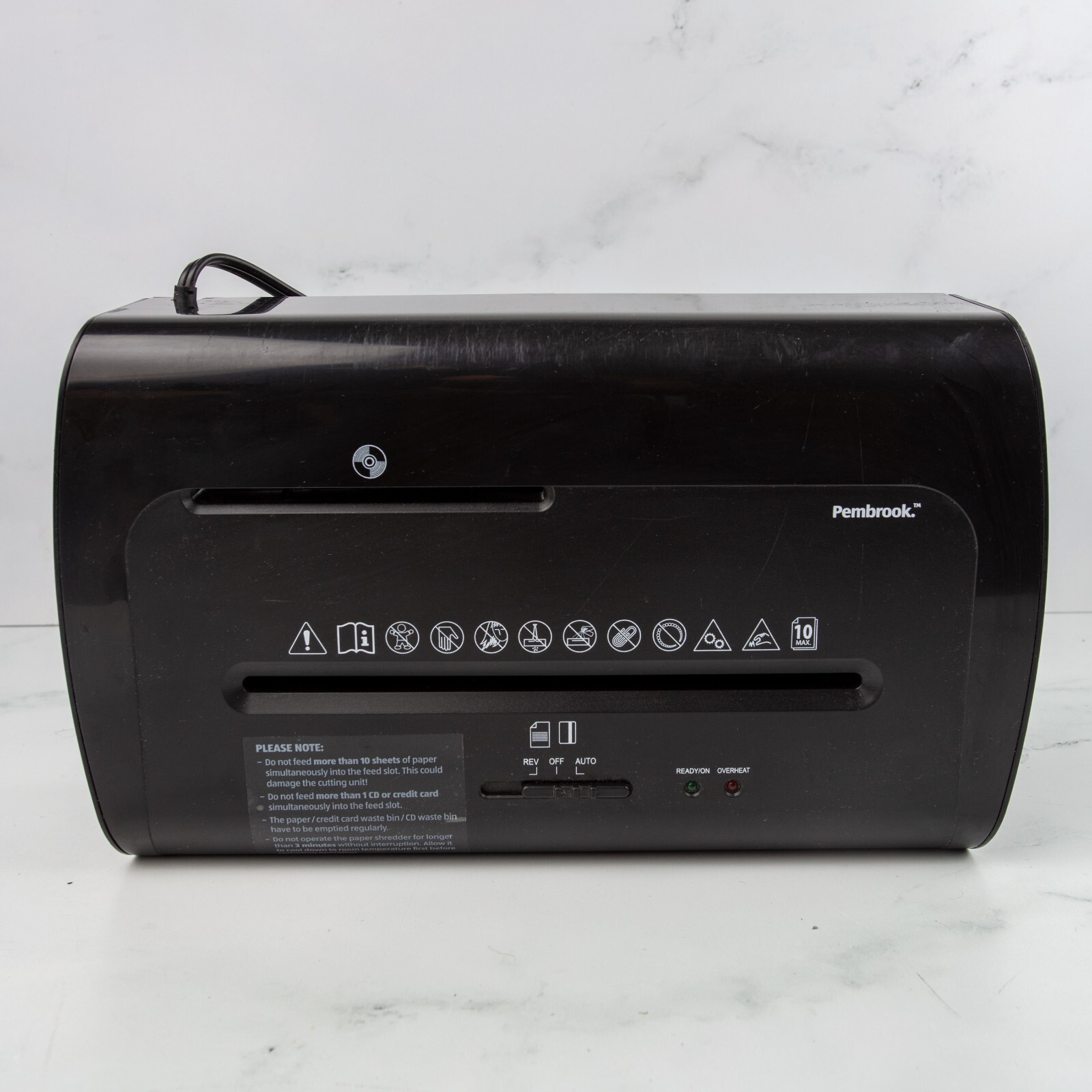 Pembrook Paper Shredder, CD and Credit Card Office, Used, Fully Funtional
