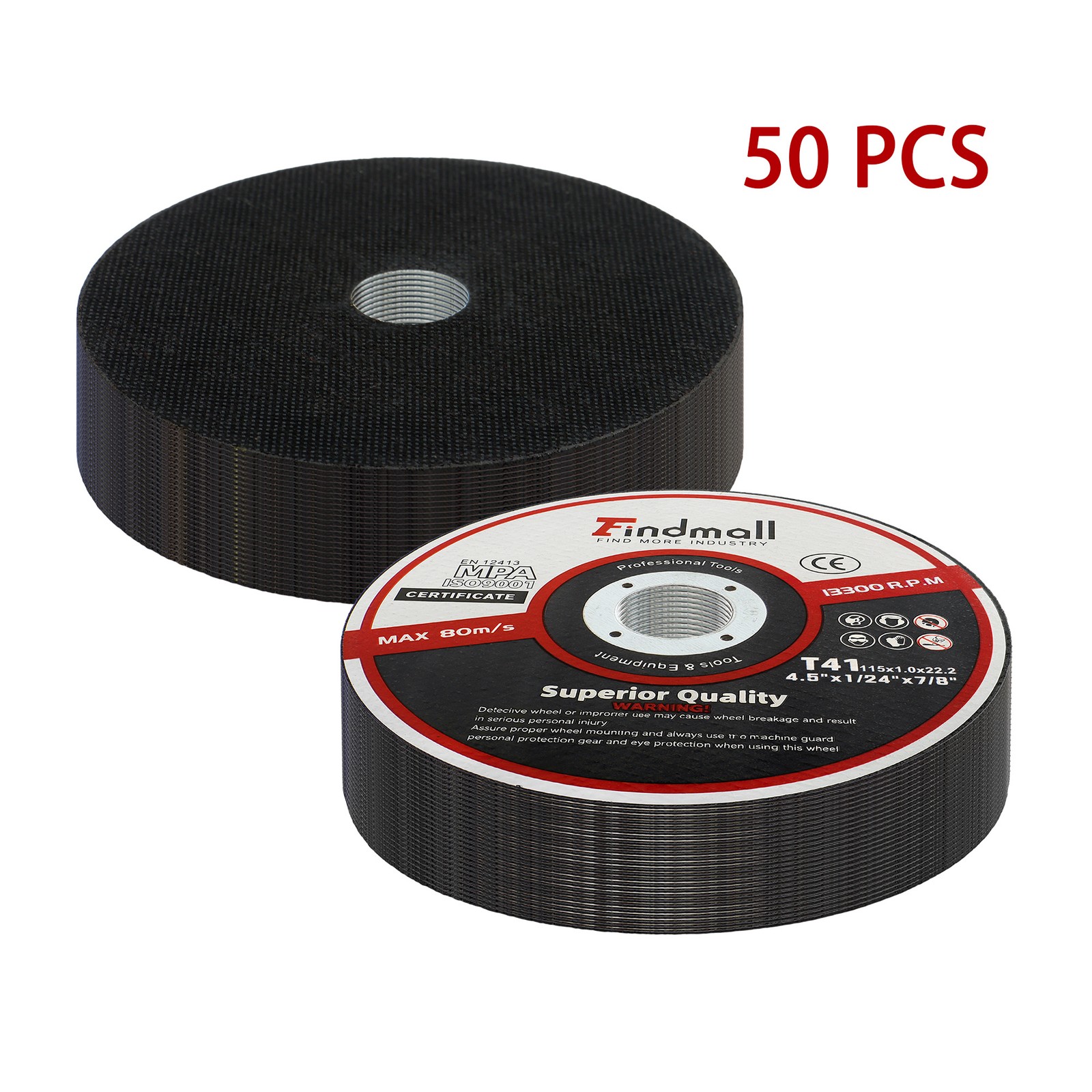 50 Pack Cut Off Wheels 4-1/2 inch Thin Metal & Stainless Steel Cutting Wheel
